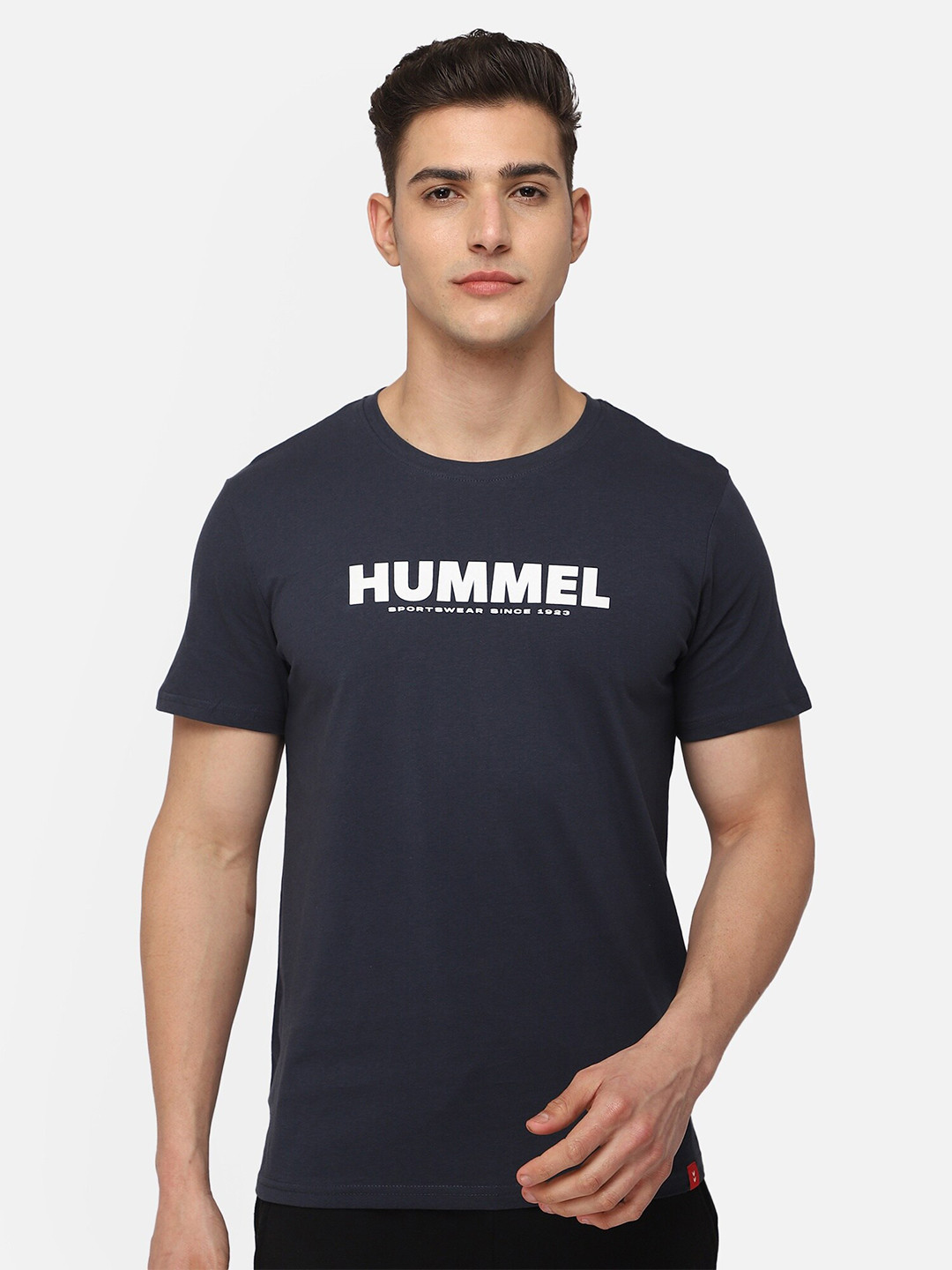 hummel Men Navy Blue Printed T-shirt
