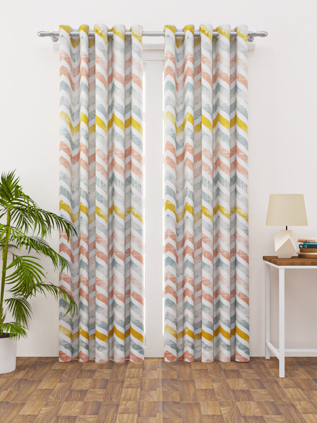 HAPPY HUES Multi Printed Long Door Curtain