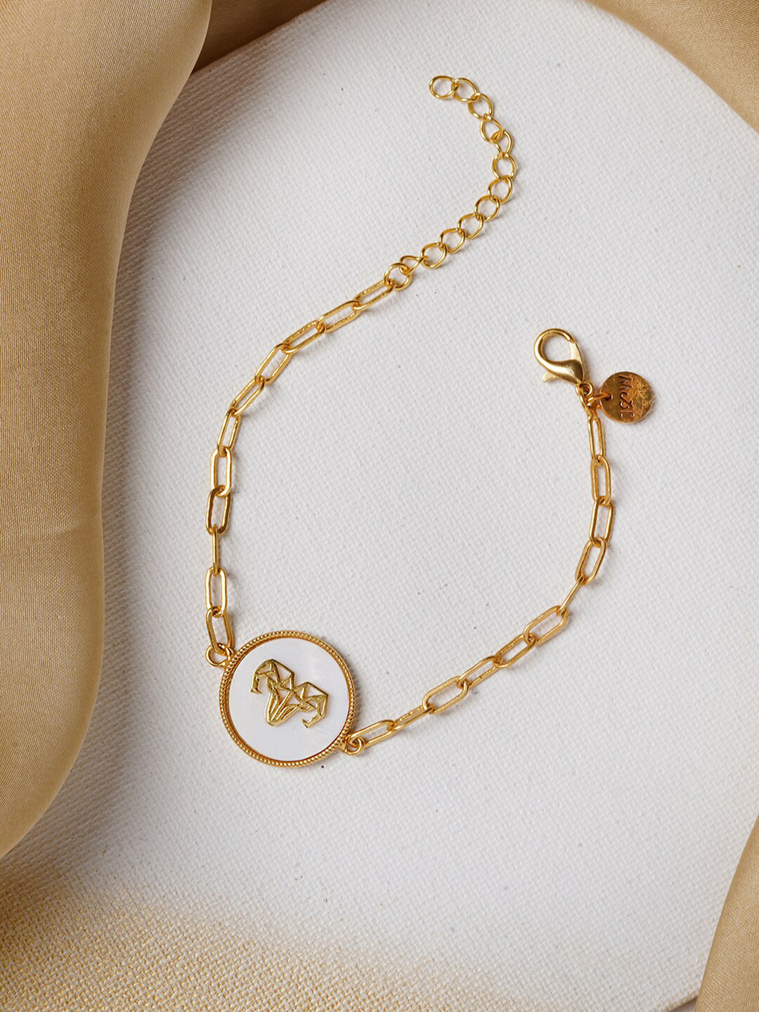 JOKER & WITCH Women 18K Gold-Plated & White Brass Link Bracelet