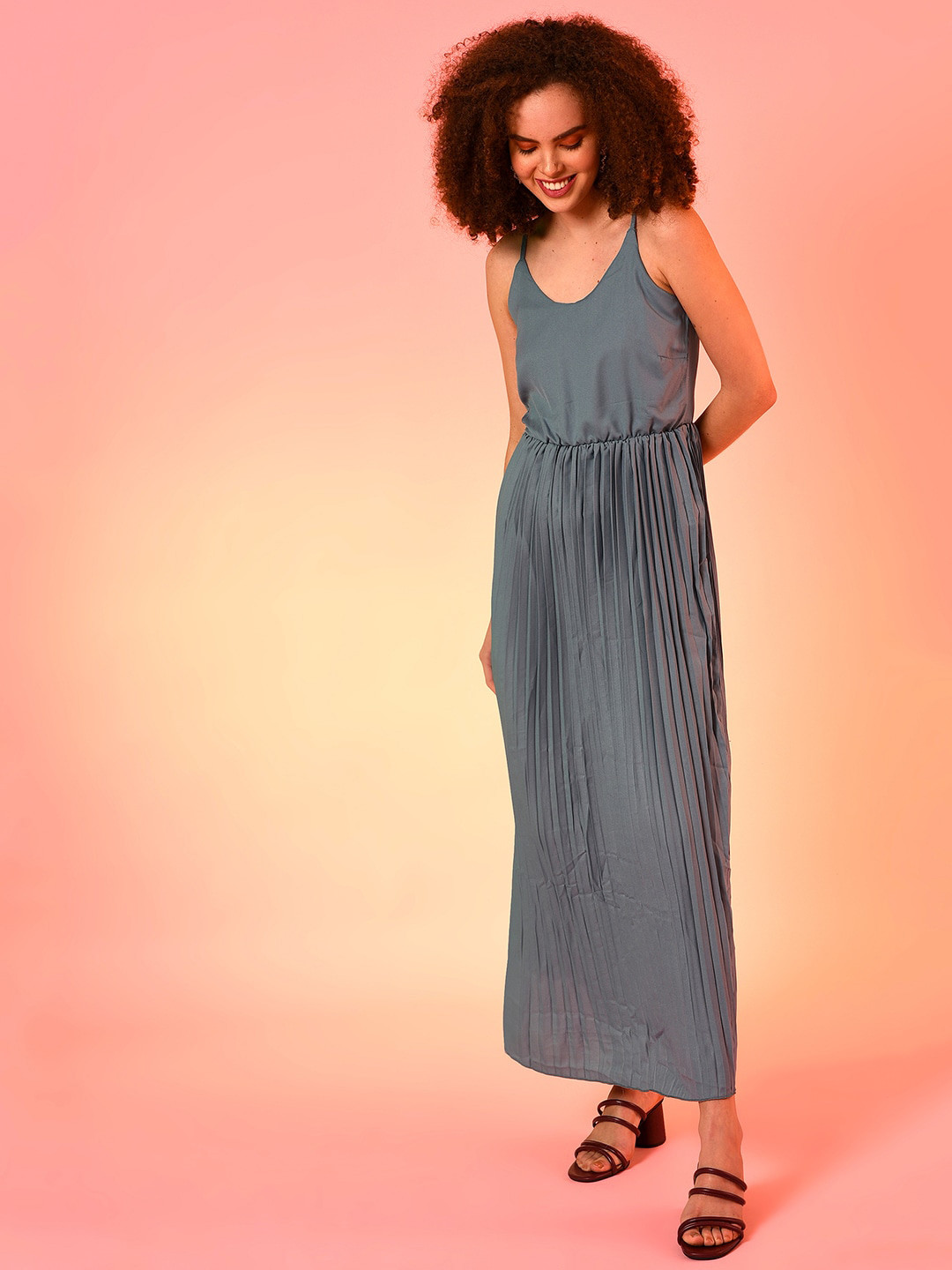 Campus Sutra Teal Maxi Dress