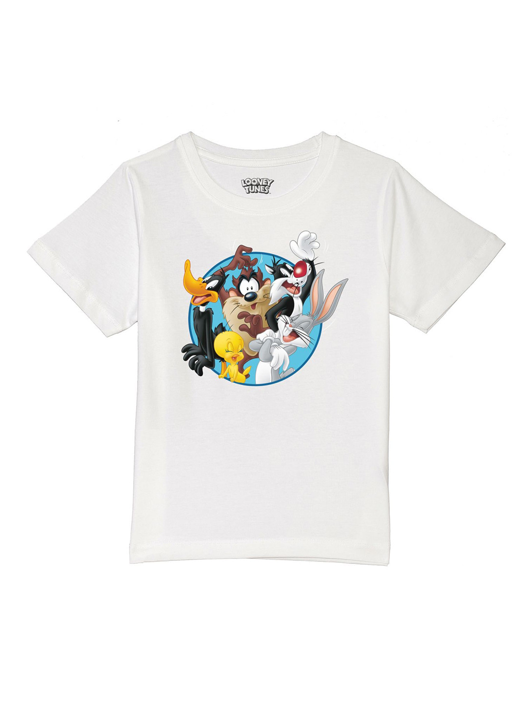 Looney Tunes by Wear Your Mind Boys White Looney Tunes Printed T-shirt