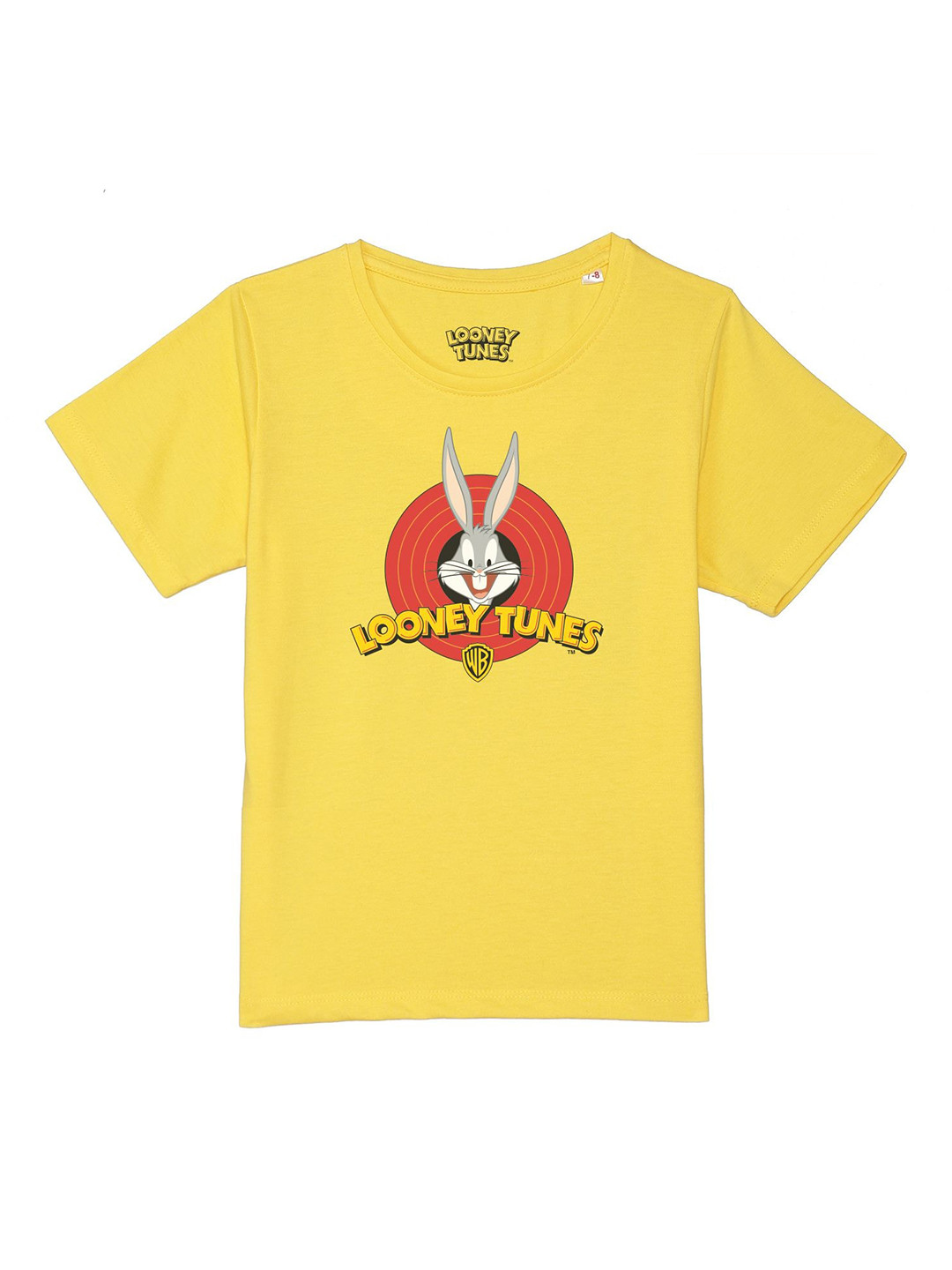 Looney Tunes by Wear Your Mind Boys Yellow Bugs Bunny Printed Cotton T-shirt