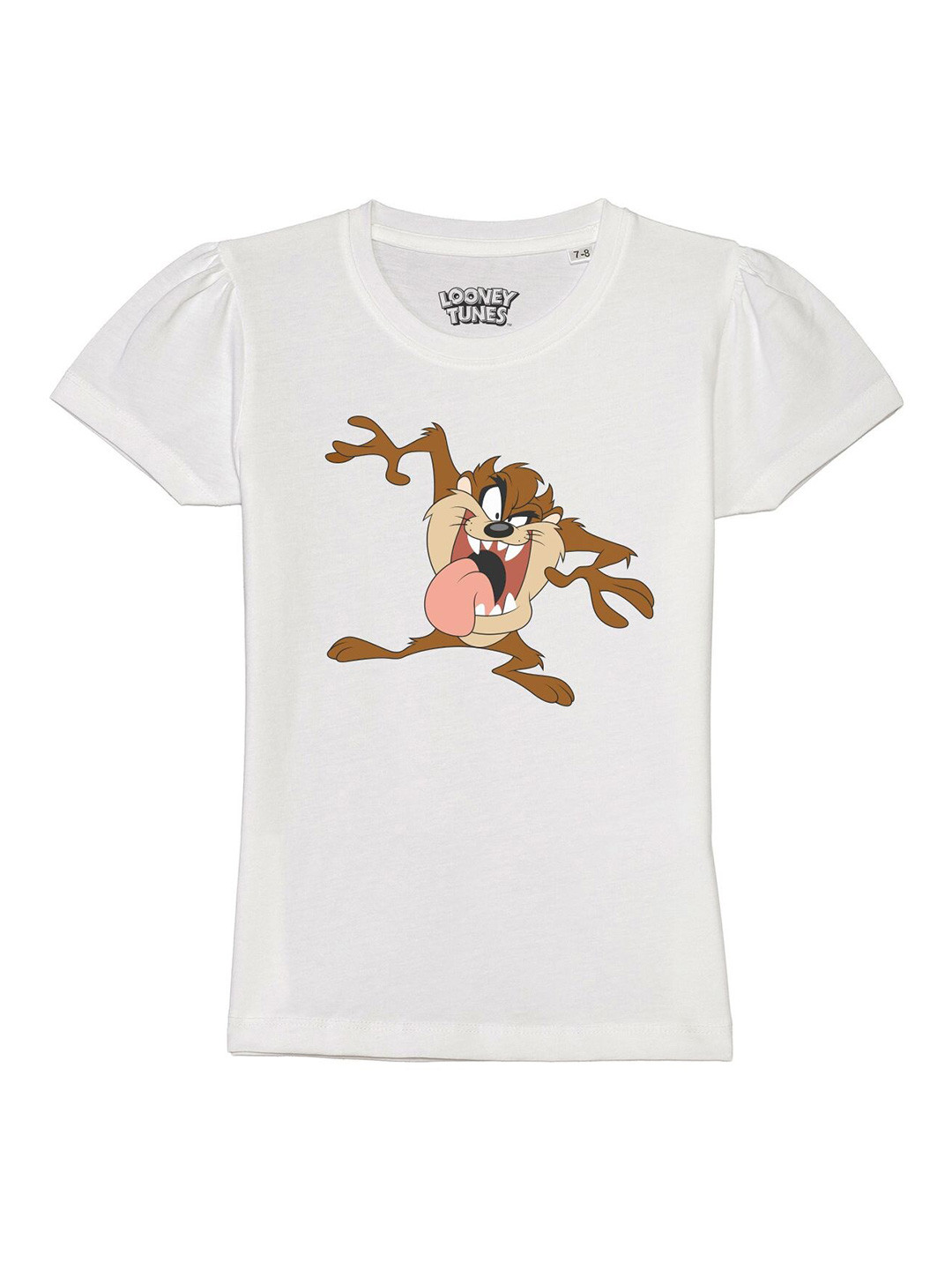 Looney Tunes by Wear Your Mind Girls White Looney Tunes Printed T-shirt