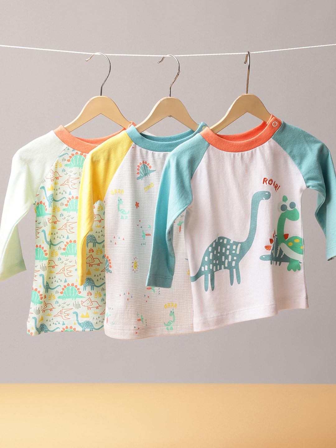 MiArcus Kids Pack of 3 Multicoloured Printed Round Neck Cotton T-shirt