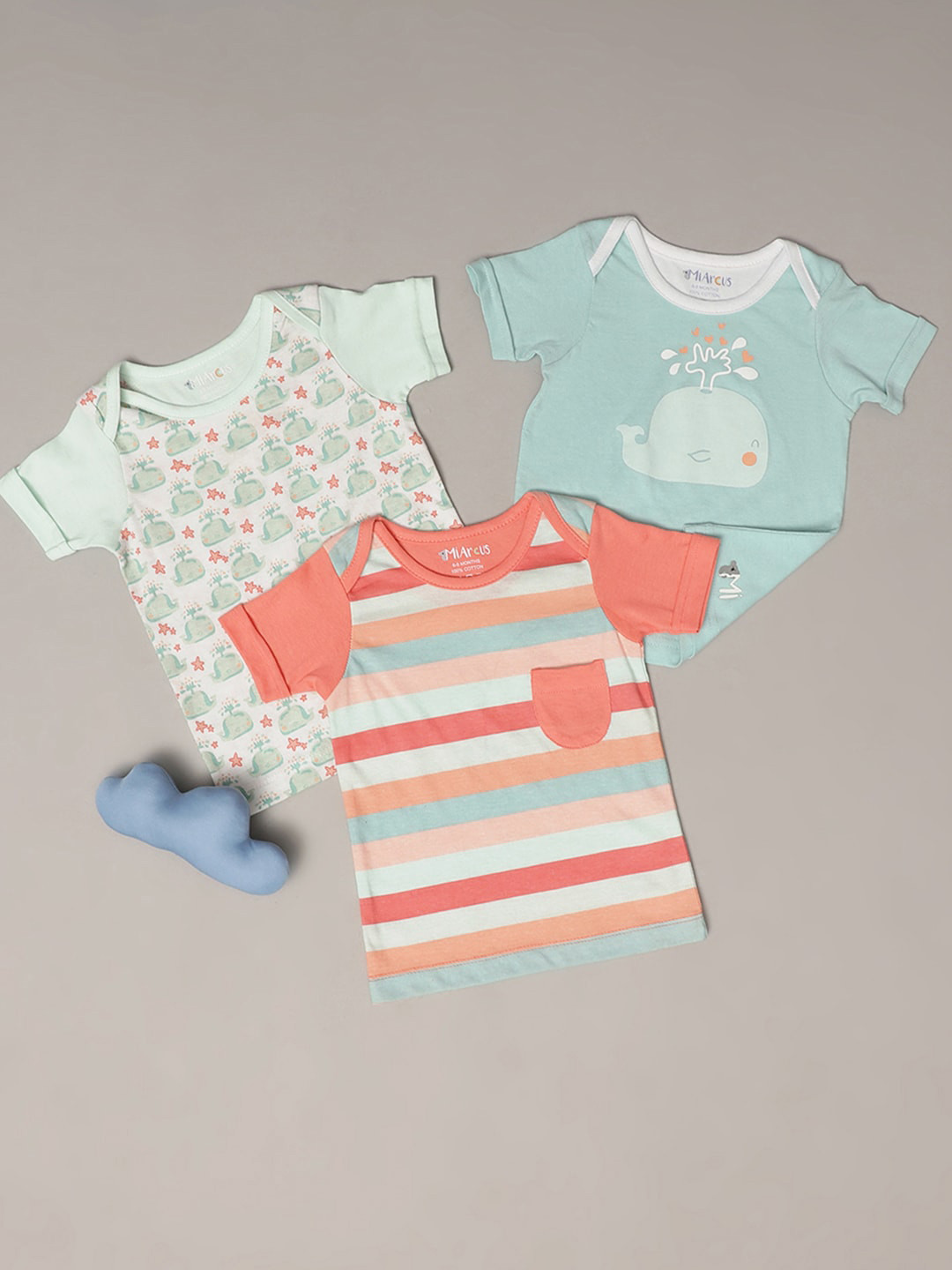 MiArcus Kids Multicoloured Pack of 3 Striped Pockets T-shirt