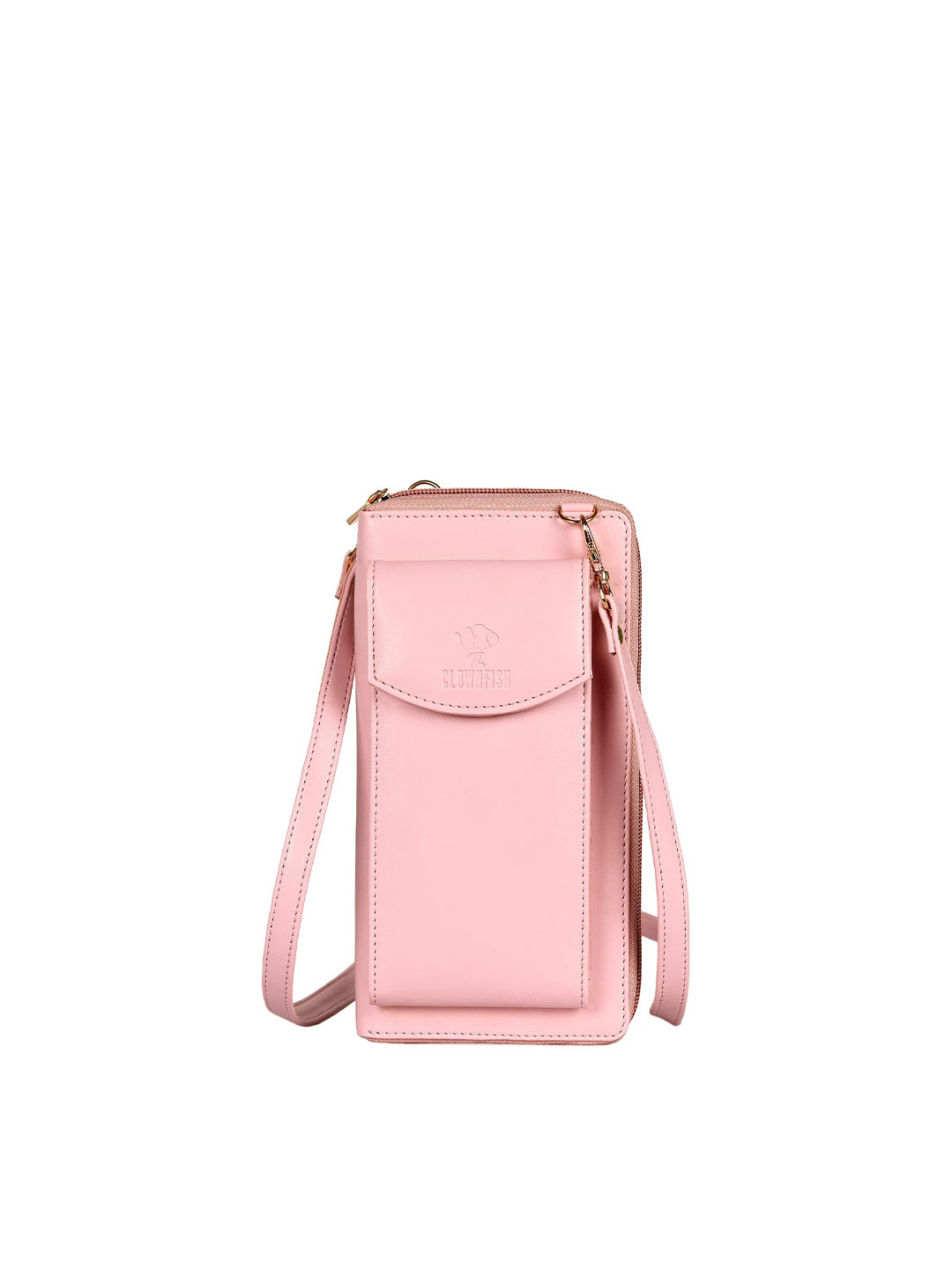 THE CLOWNFISH Siona Pink Leather Zip Around Wallet