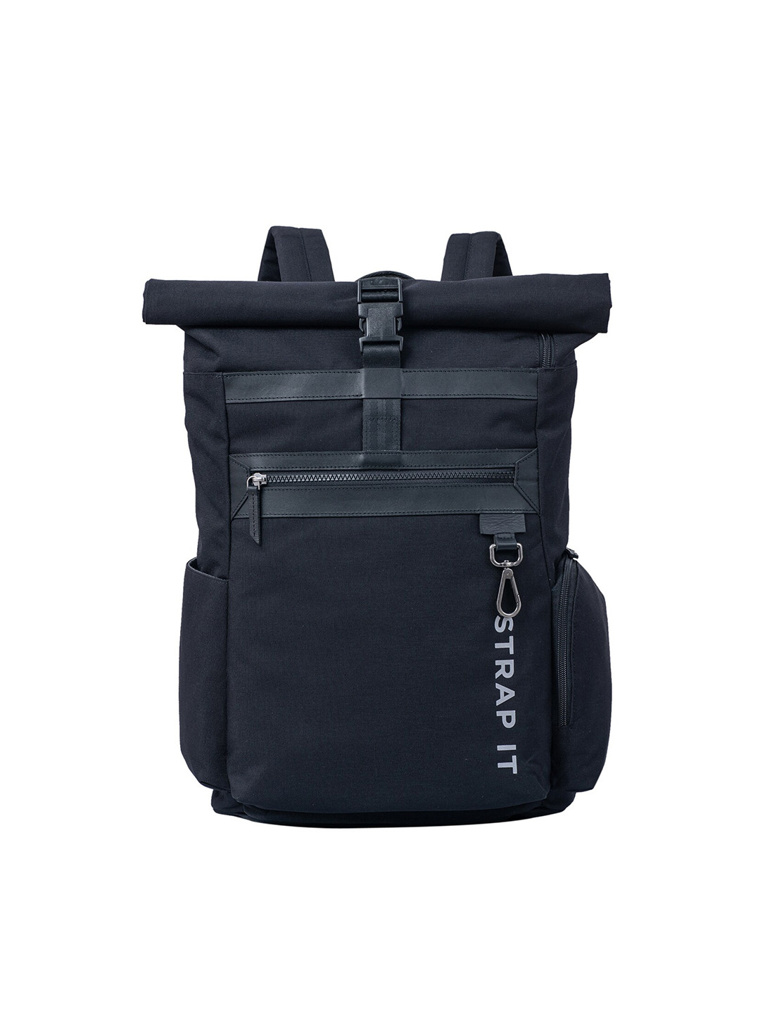STRAP IT Unisex Black Water Resitant 15 Inch Laptop Backpack