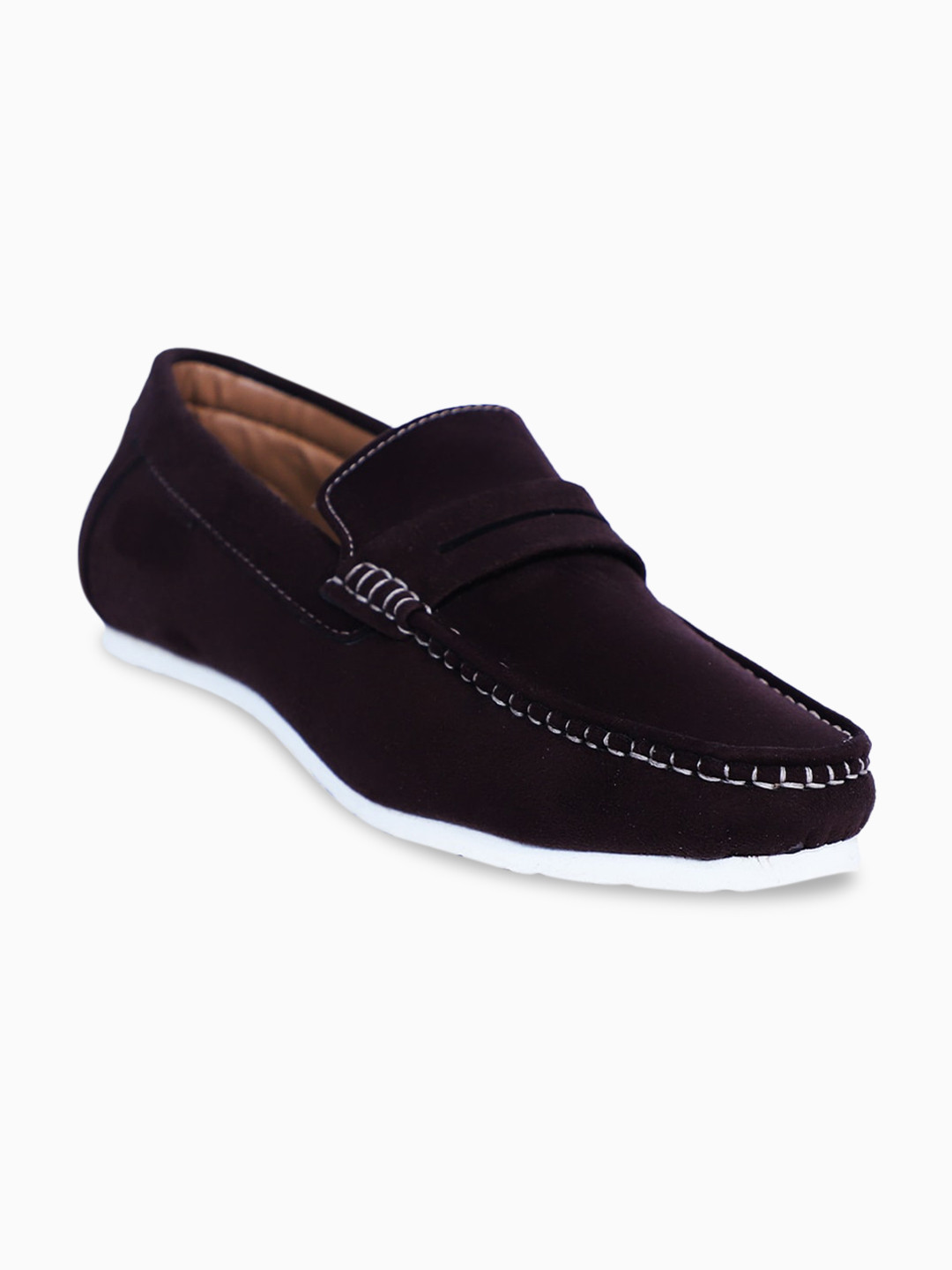 VEGAN BASICS Men Brown Suede Loafers
