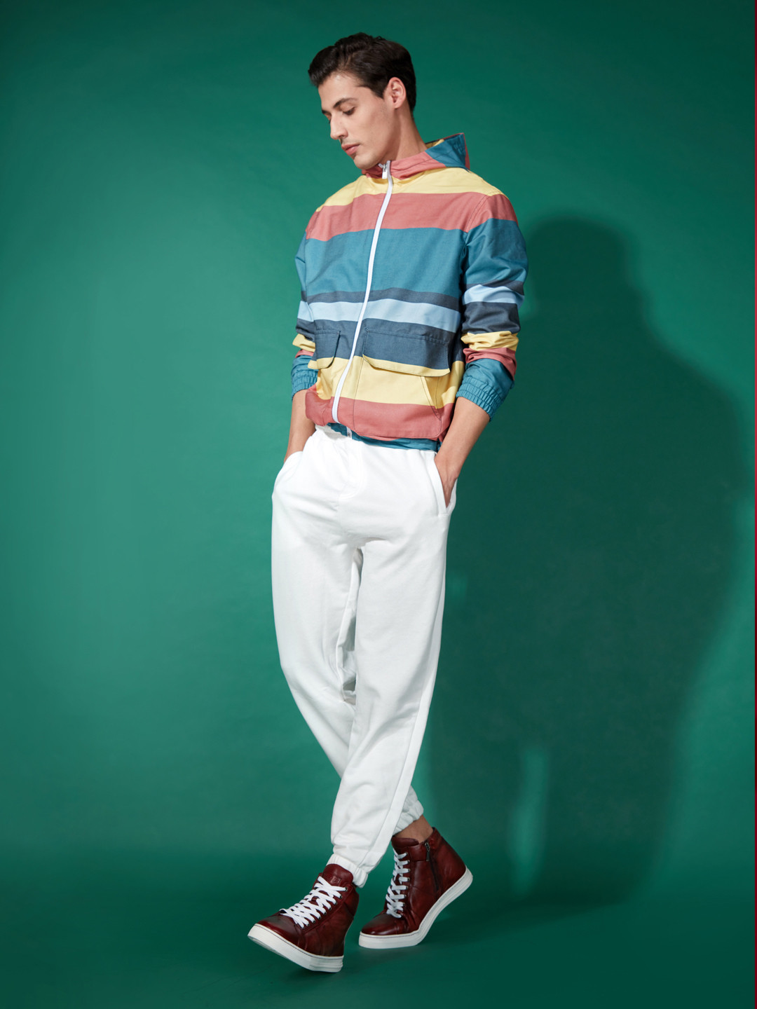 Saint G Men Burgundy Leather Sneakers