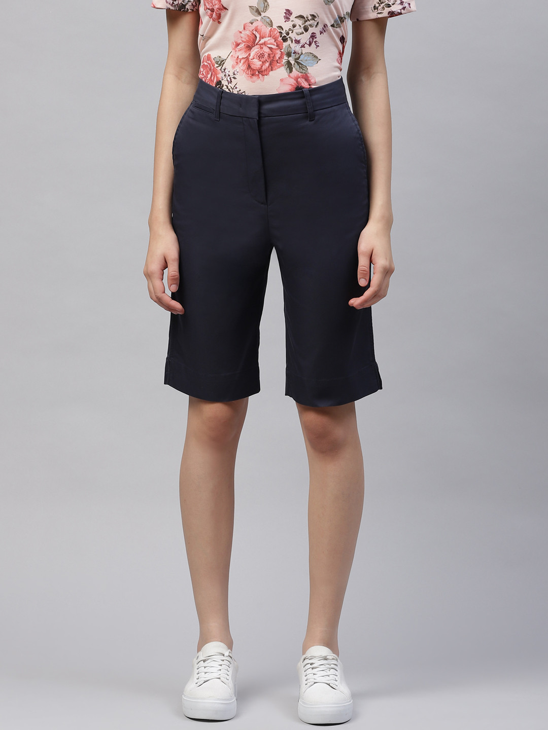 Marks & Spencer Women Navy Blue Chino Shorts