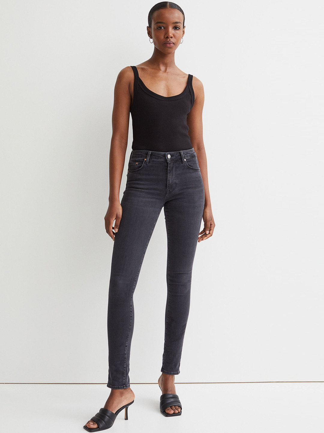 H&M Women Black Shaping Skinny Regular Jeans