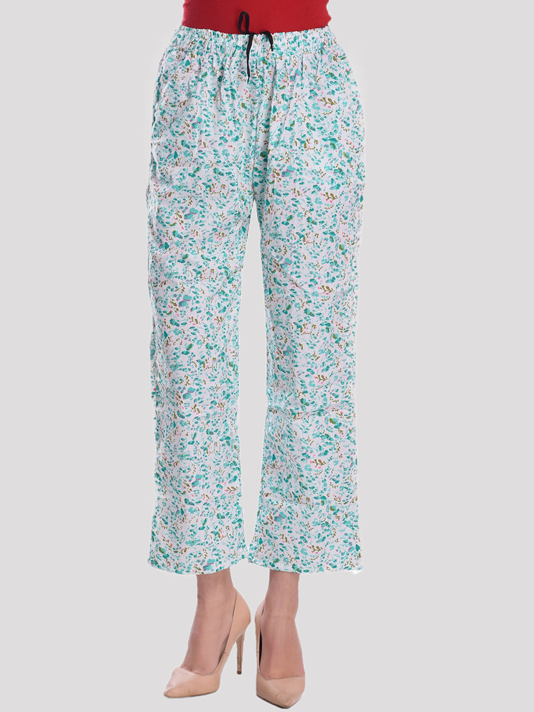 CIERGE Women Green Floral Printed Lounge Pants