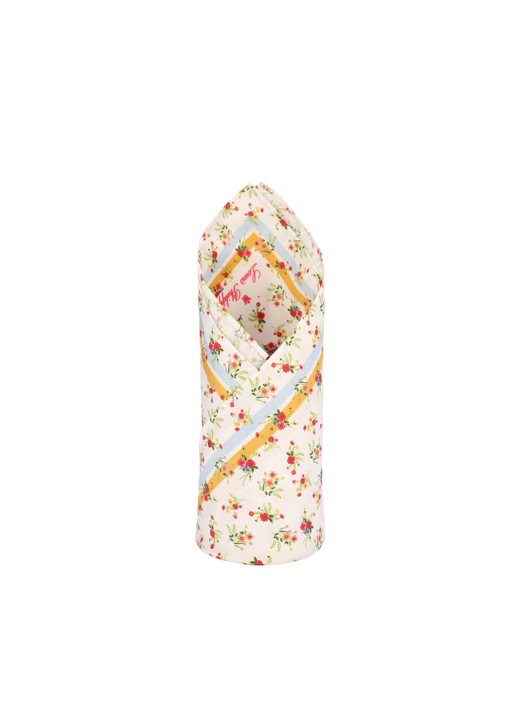 Louis Philippe Cream Coloured Printed Pocket Square