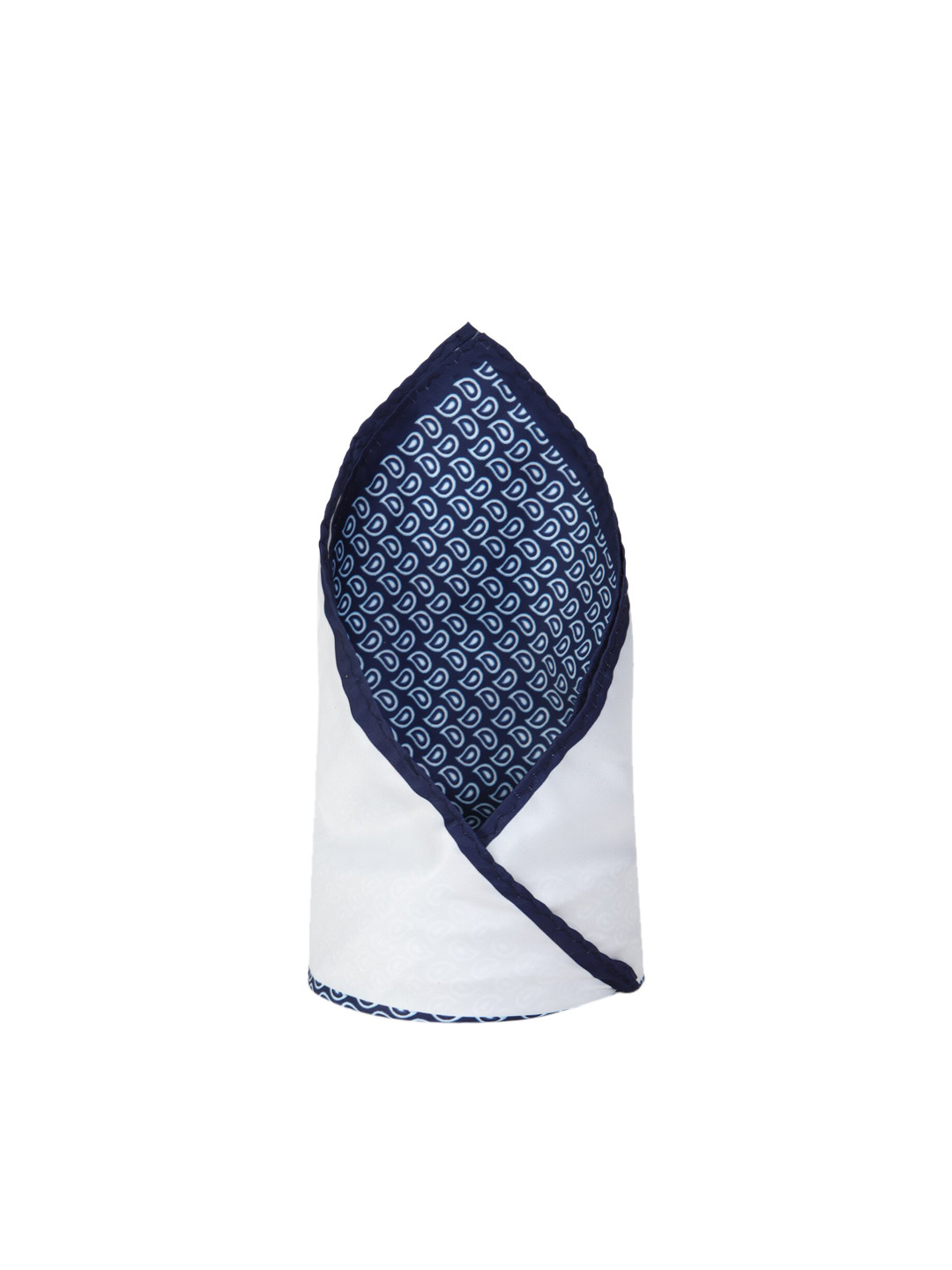 Louis Philippe Men Navy Blue & White Printed Pocket Square