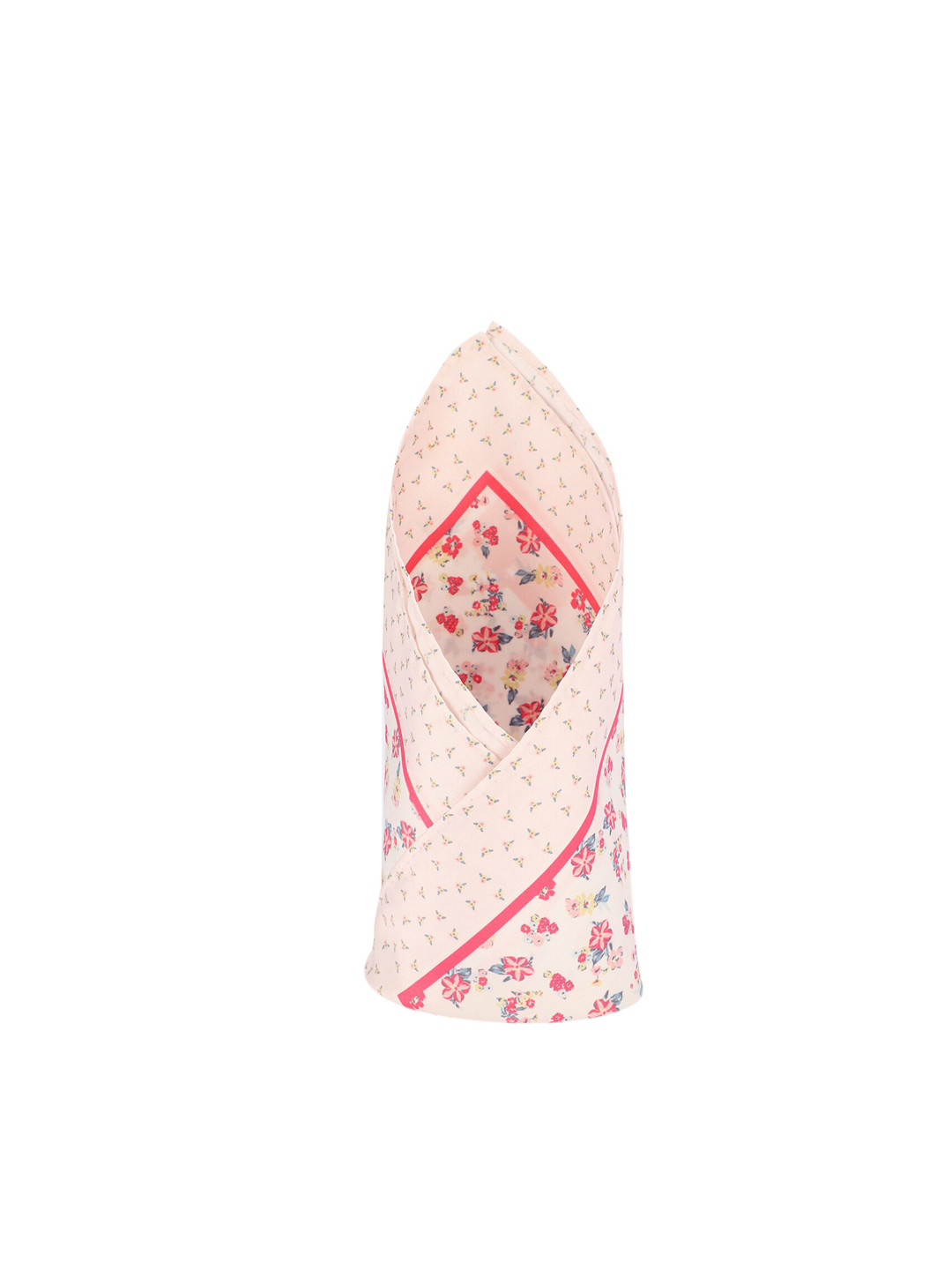 Louis Philippe Men Off-White & Pink Printed Pocket Square