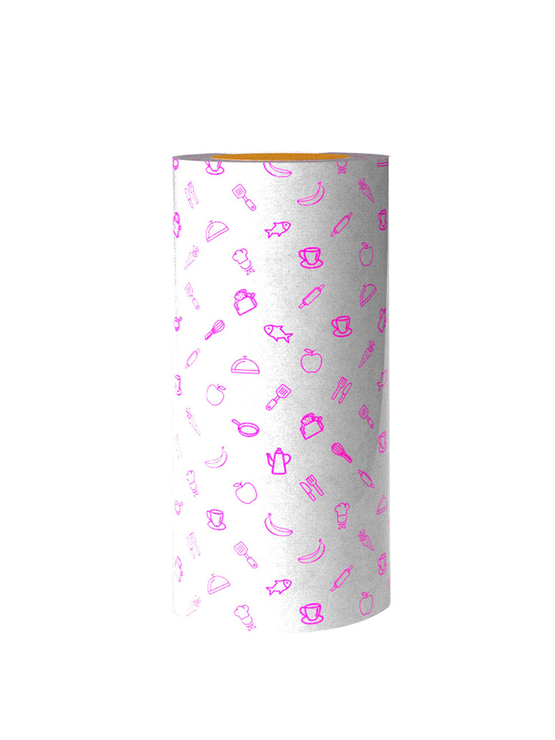 MasKing Set of 2 Pink & White Printed Kitchen Dry Cleaning Wipe Rolls - 50 Pulls each