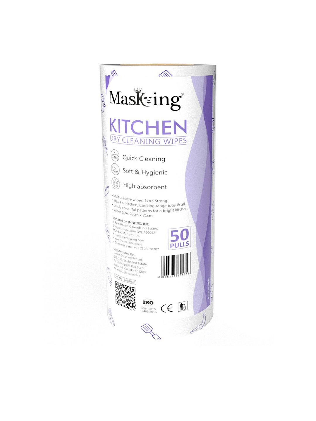 MasKing Kitchen Dry Cleaning Wipes Roll - 50 Pull