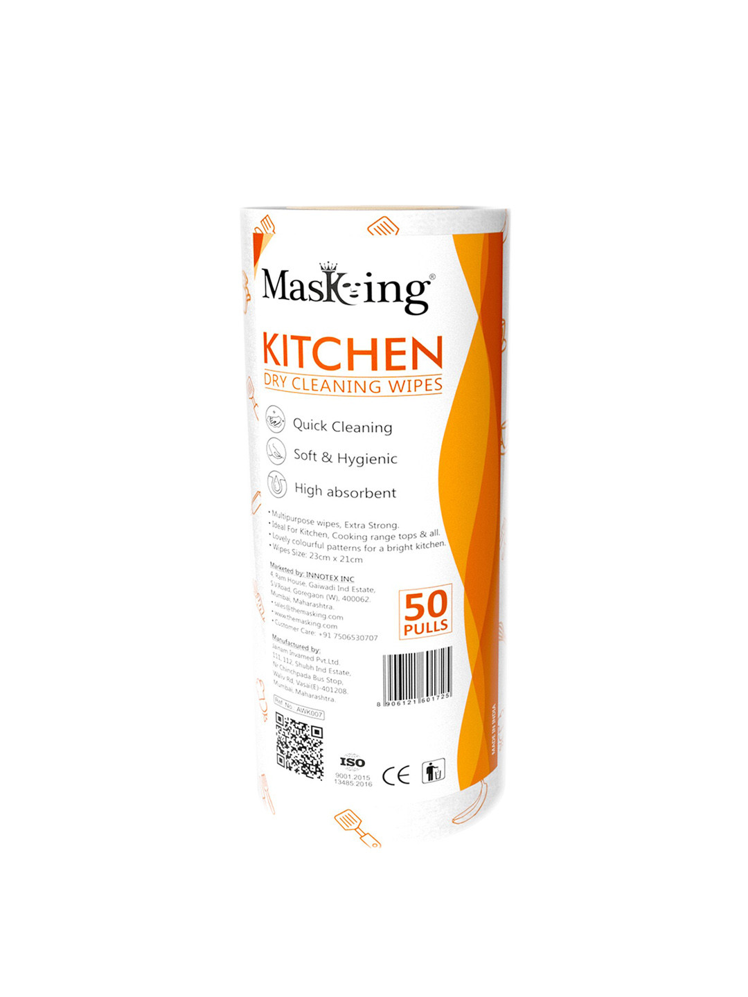 MasKing Kitchen Dry Cleaning Wipes Roll - 50 Pull