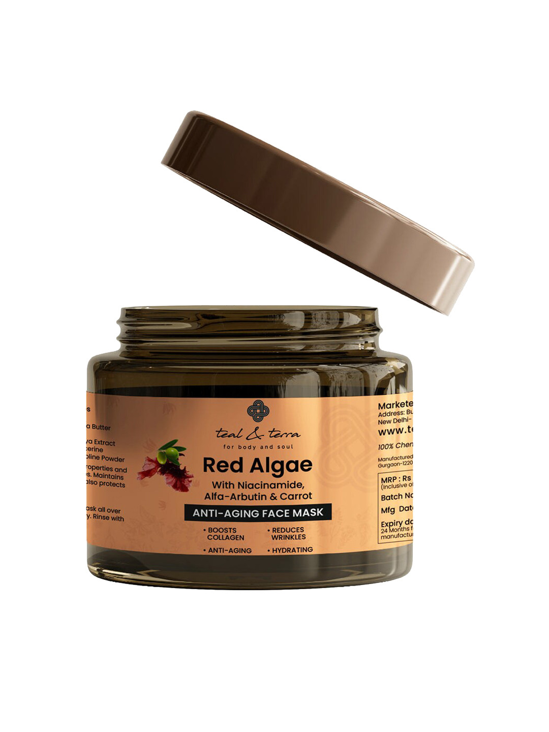 teal & terra Red Algae Anti-Aging Face Mask with Niacinamide & Carrot 100 g