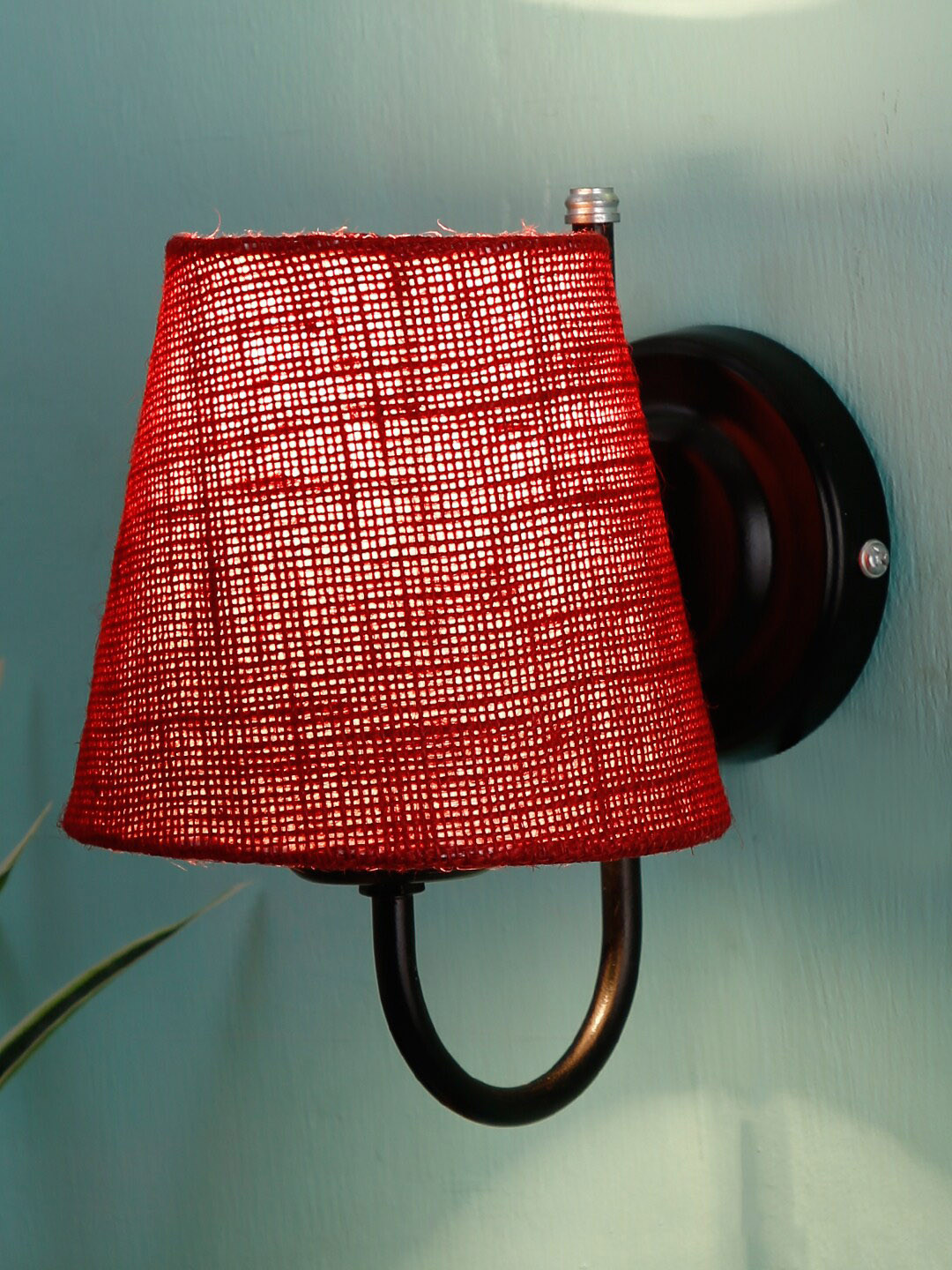 Devansh Maroon & Black Solid Frustrum Side Wall Mounted Lamp