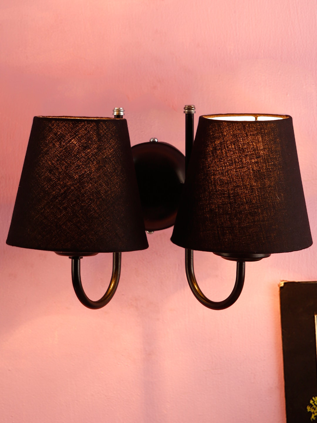 Devansh Black Conical-Shaped Double Wall Mounted Lamp