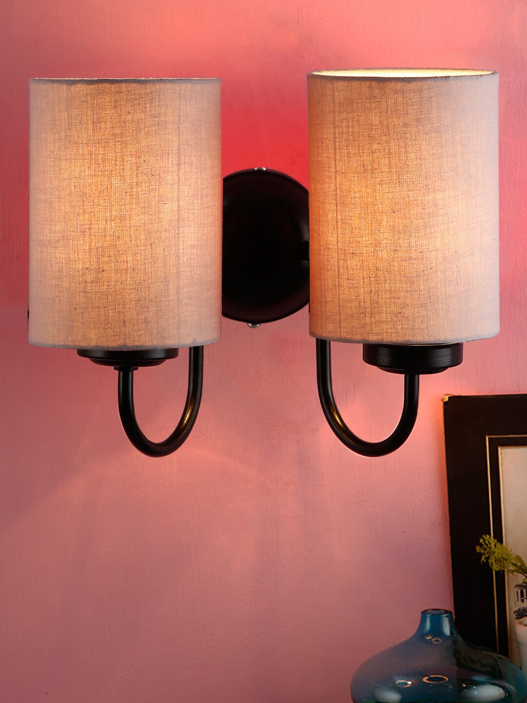 Devansh Off-White Solid Wall Mounted Double Lamps