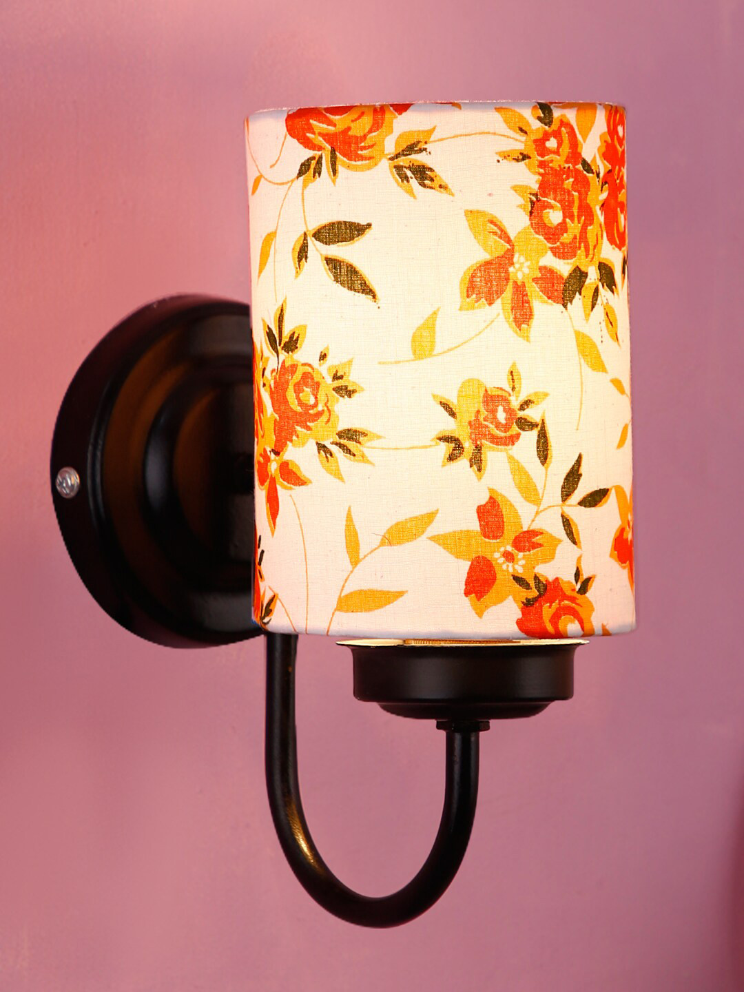 Devansh Multicoloured Printed Cotton Wall Mounted Lamp