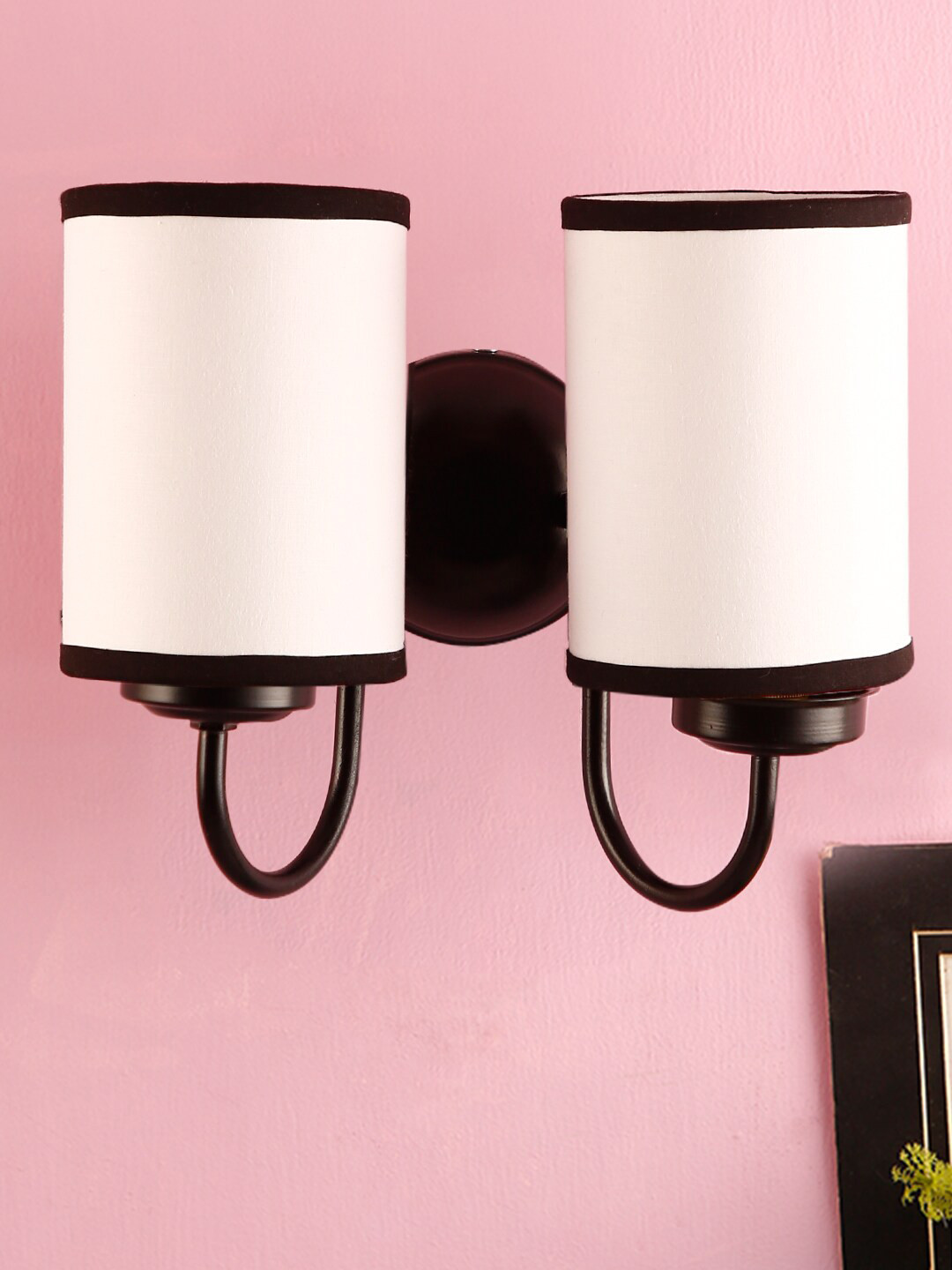 Devansh White & Black Solid Cylindrical Double Side Wall Mounted Lamp