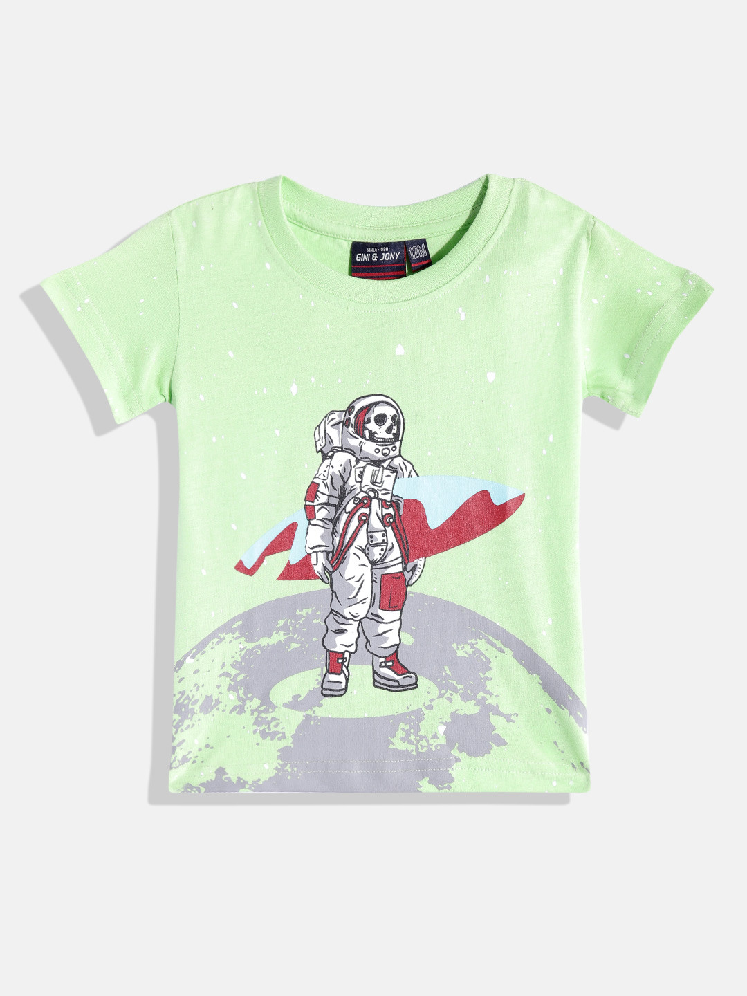 Gini and Jony Boys Pure Cotton Graphic Printed T-shirt