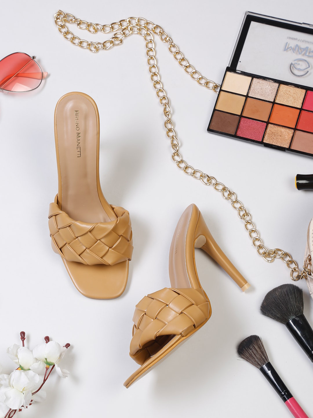 Bruno Manetti Tan Textured Stiletto Heels