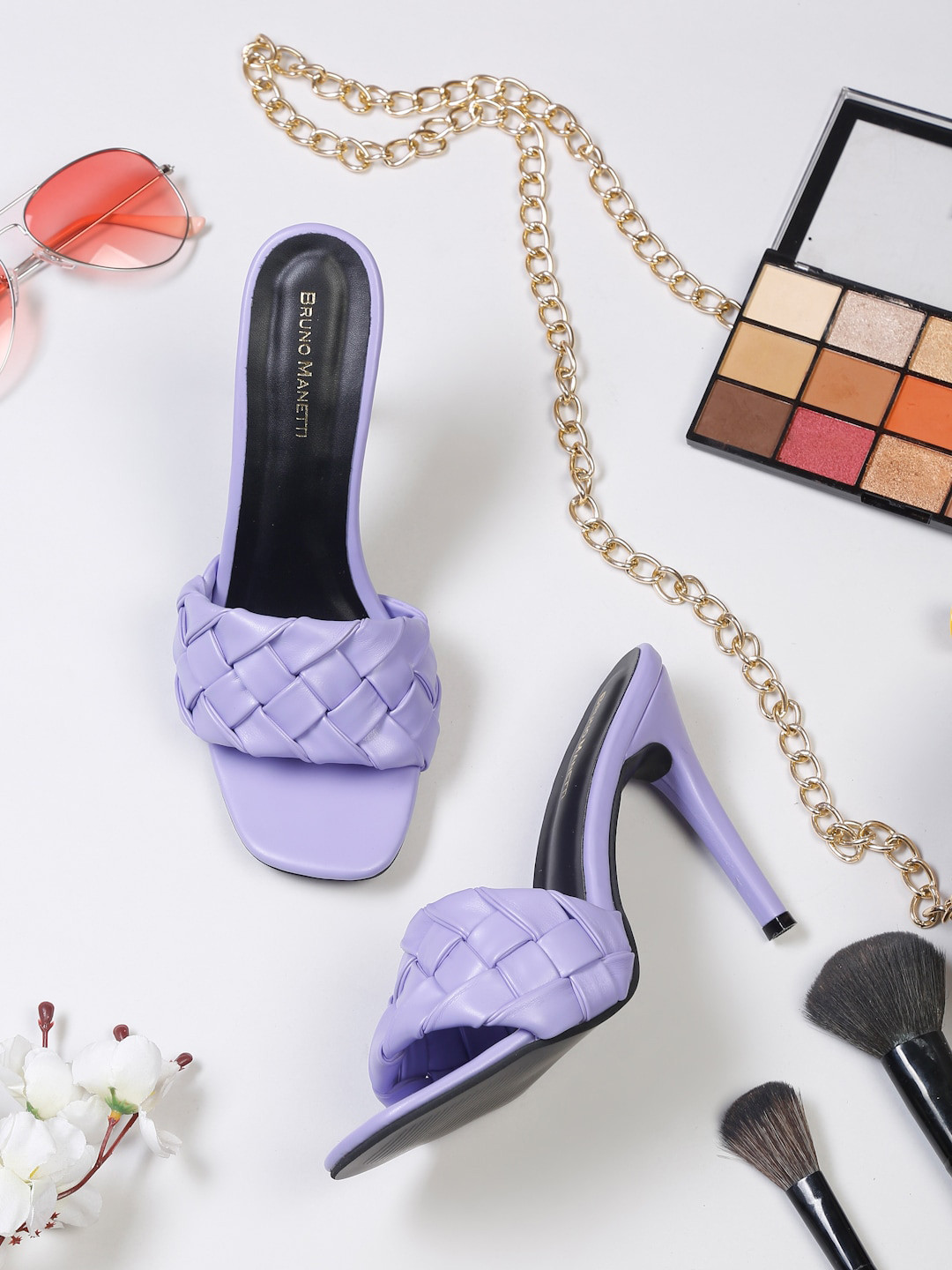 Bruno Manetti Purple PU High-Top Mules