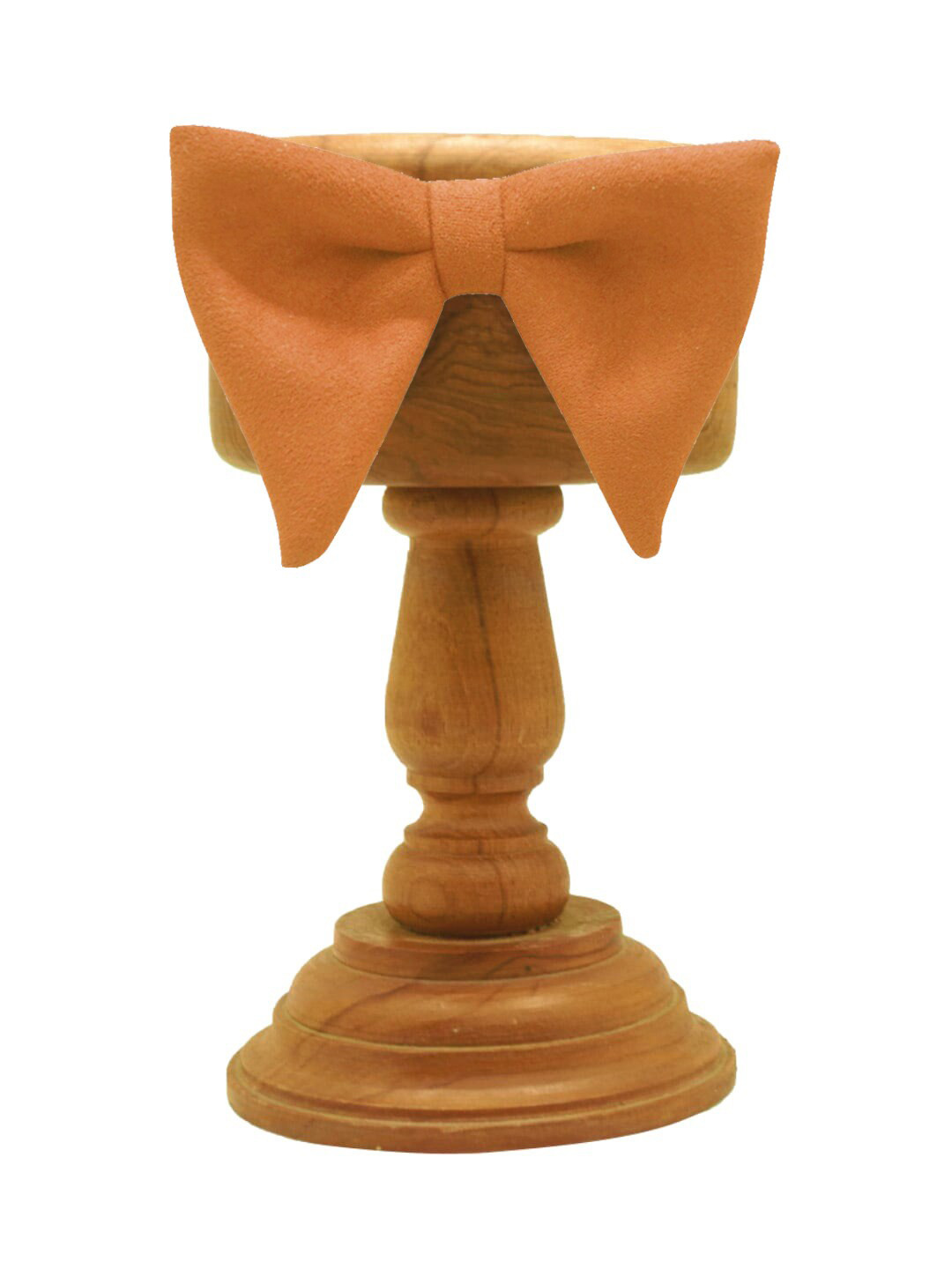 MUTAQINOTI Men Tan Suede-Finish Pre-Tied Bow Tie