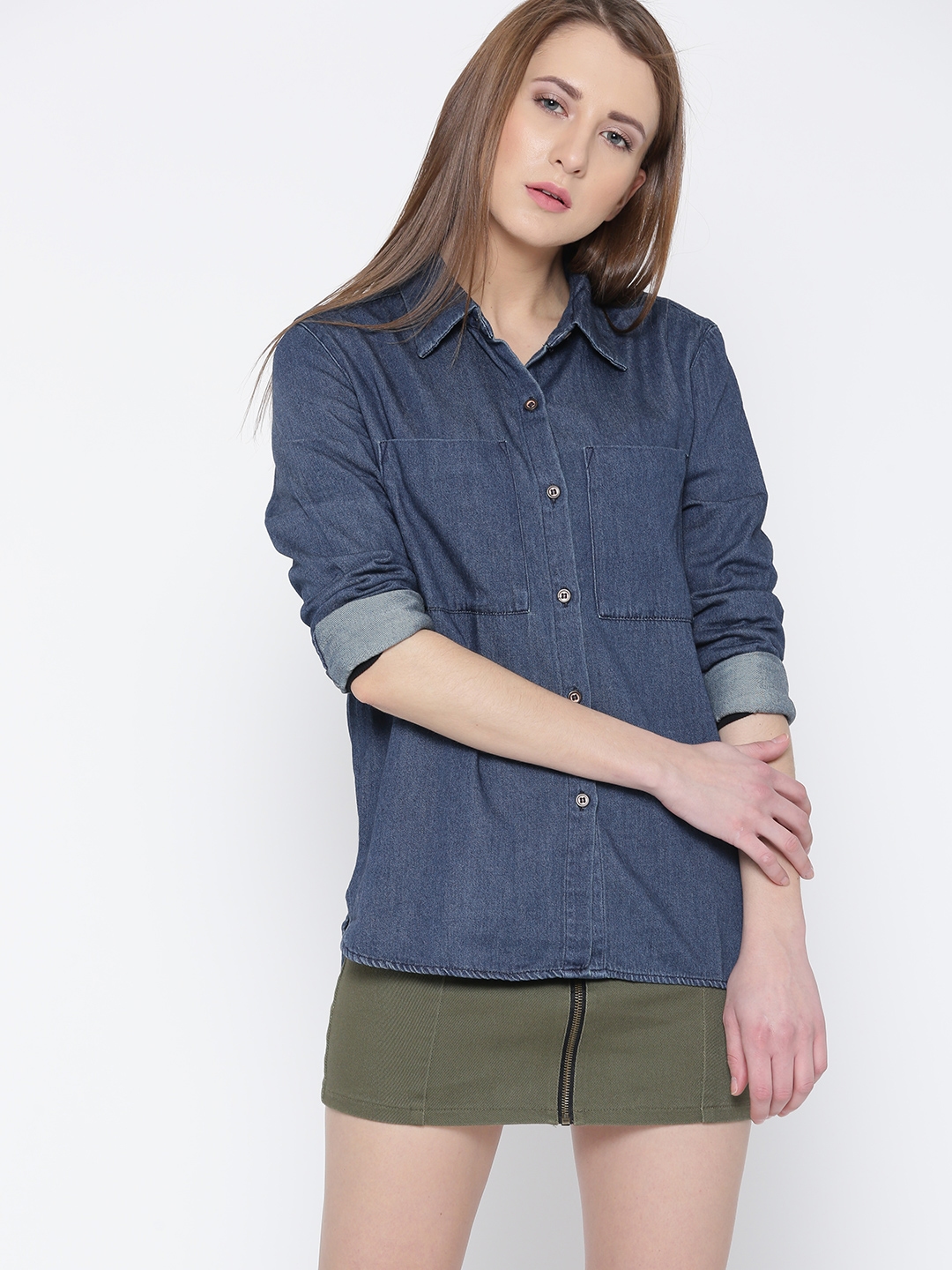 Shop Denim Shirt Dress for Women from latest collection at Forever 21   369759
