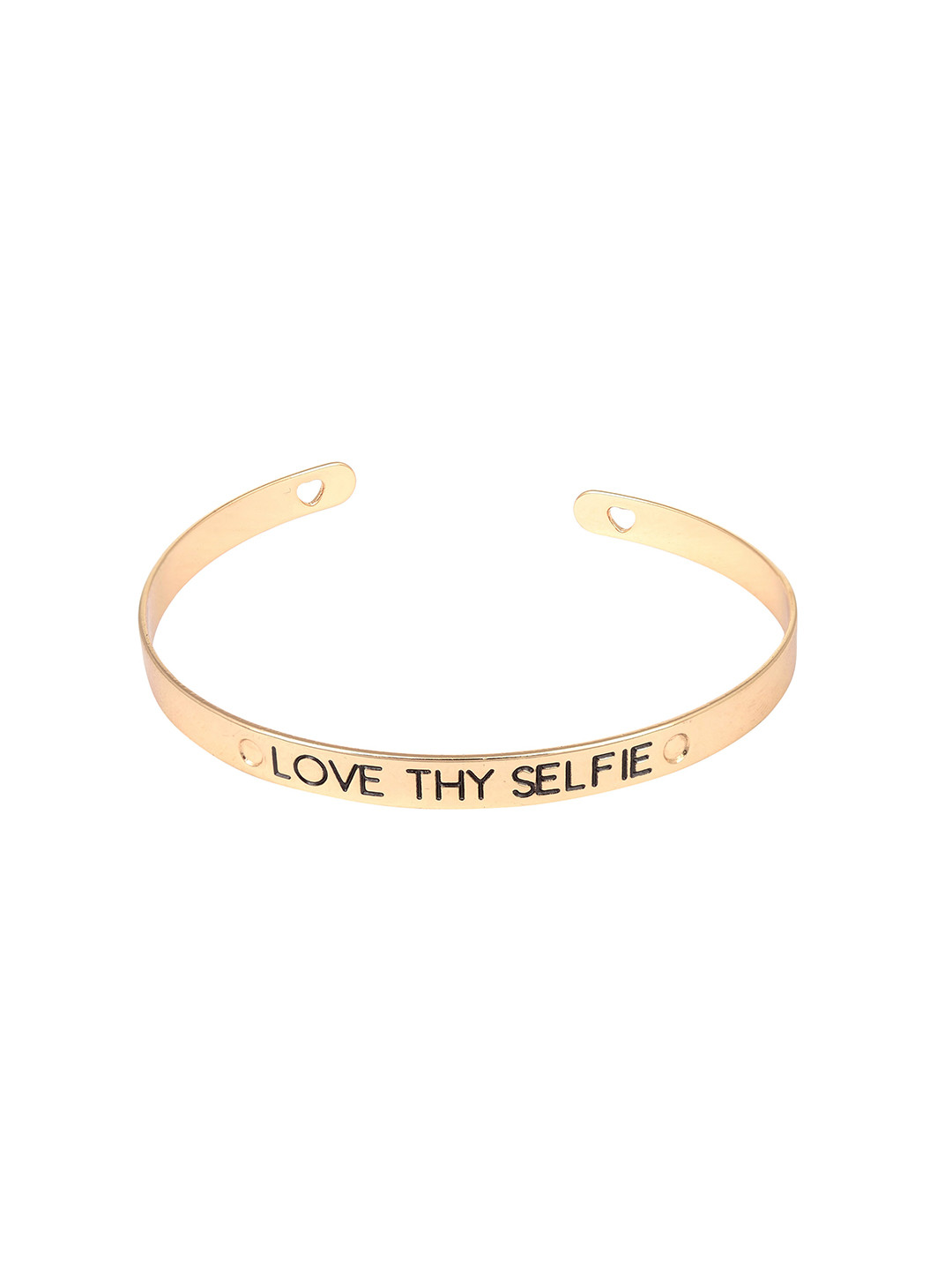 Arendelle Women Gold-Toned Engraved Kada Bracelet