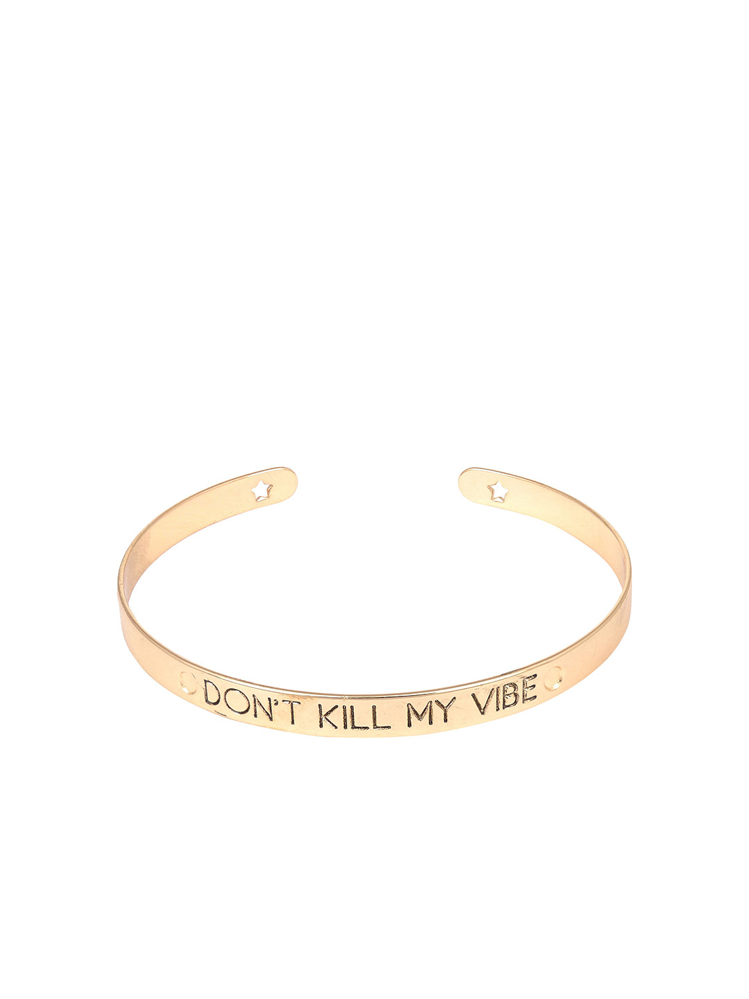 Arendelle Women Gold-Toned Engraved Kada Bracelet