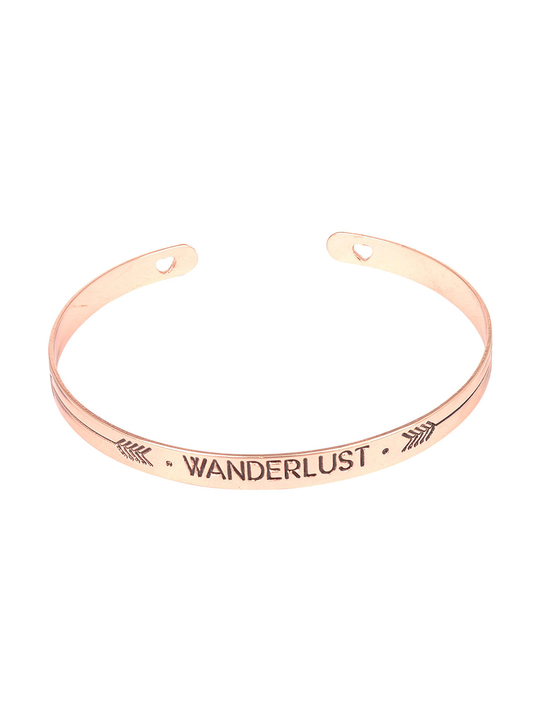 Arendelle Women Rose Gold & Black Kada Bracelet