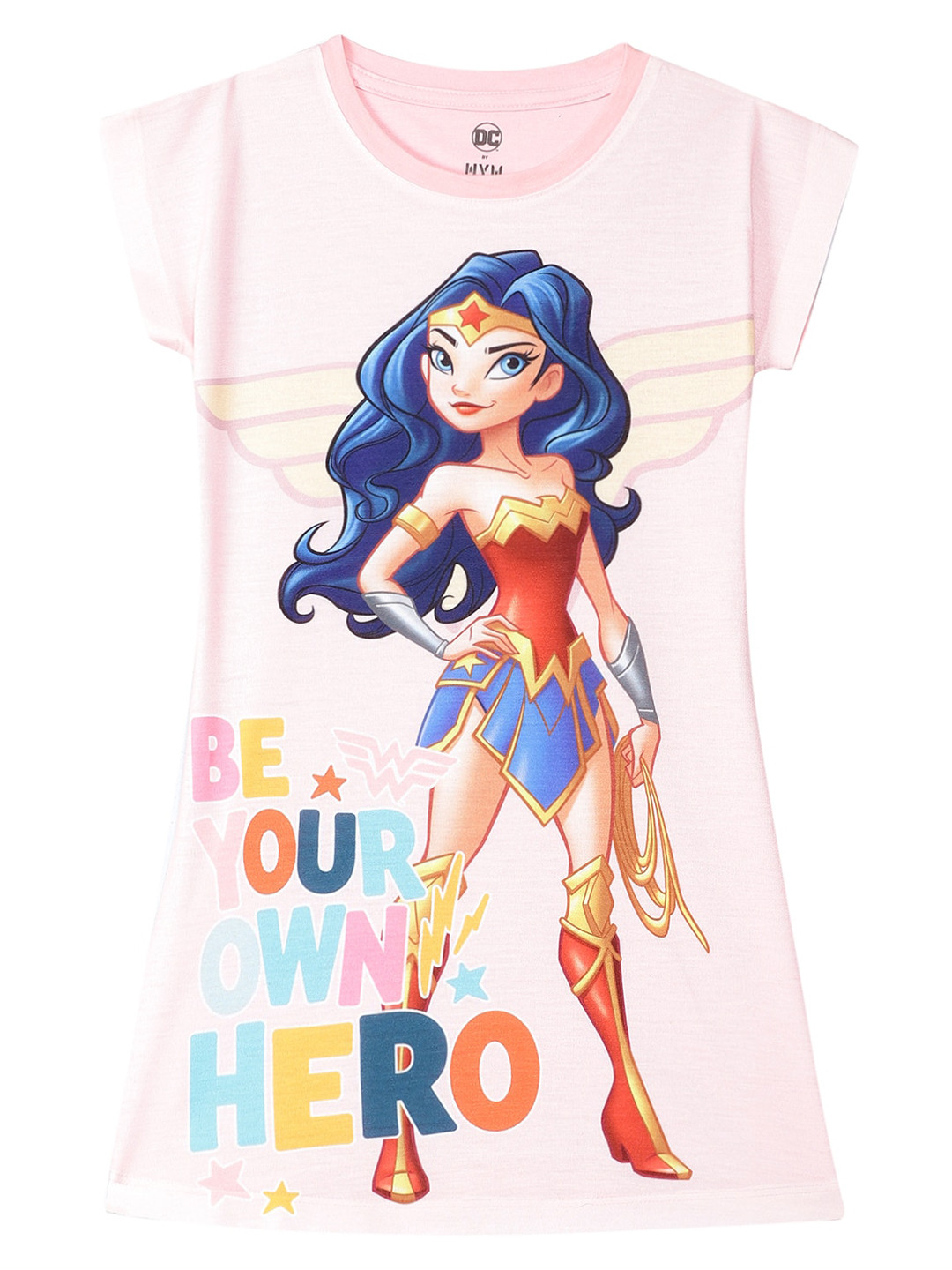 DC by Wear Your Mind Girls Wonder Woman Printed A-Line Dress
