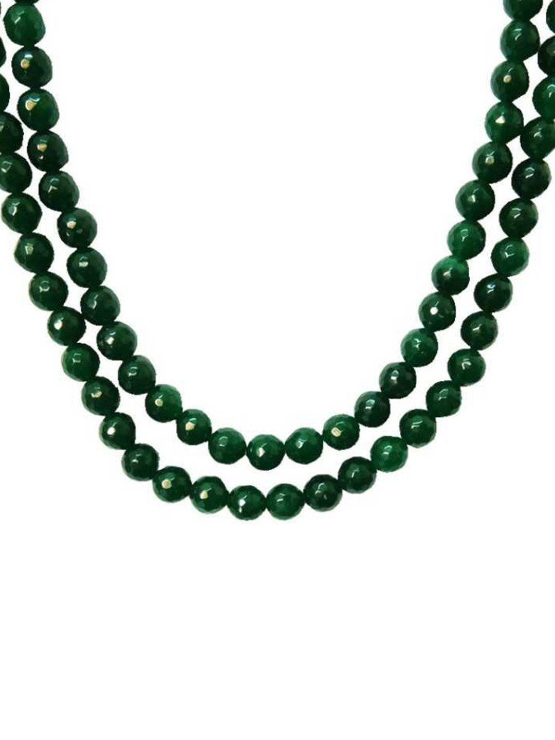 RICH AND FAMOUS Woman Green Quartz Beads Layered Necklace