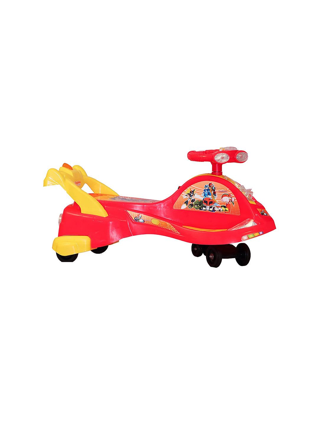 Sasimo Unisex Kids Red & Yellow Ride-On
