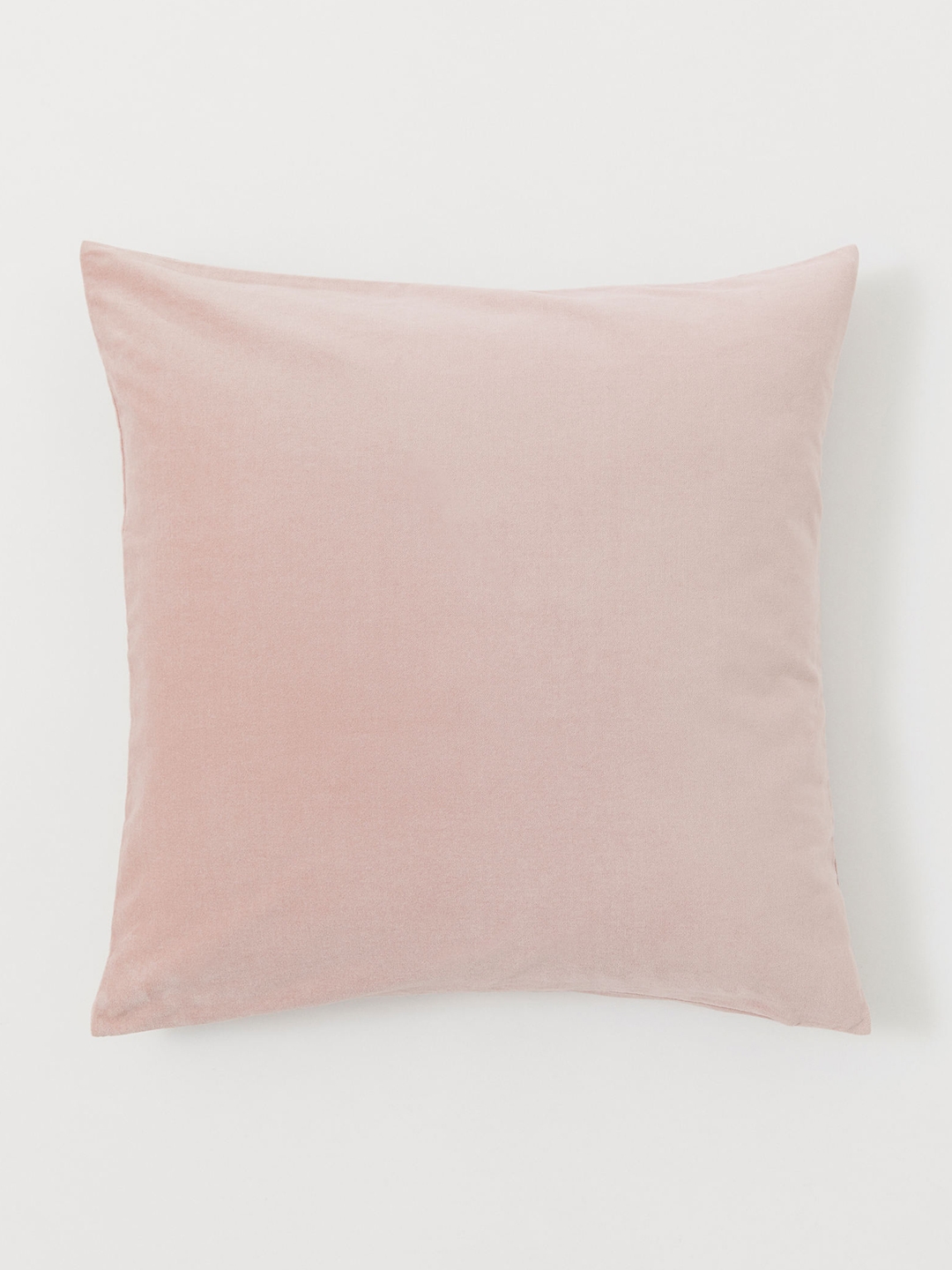 H&M Pink Solid Cotton Velvet Cushion Cover