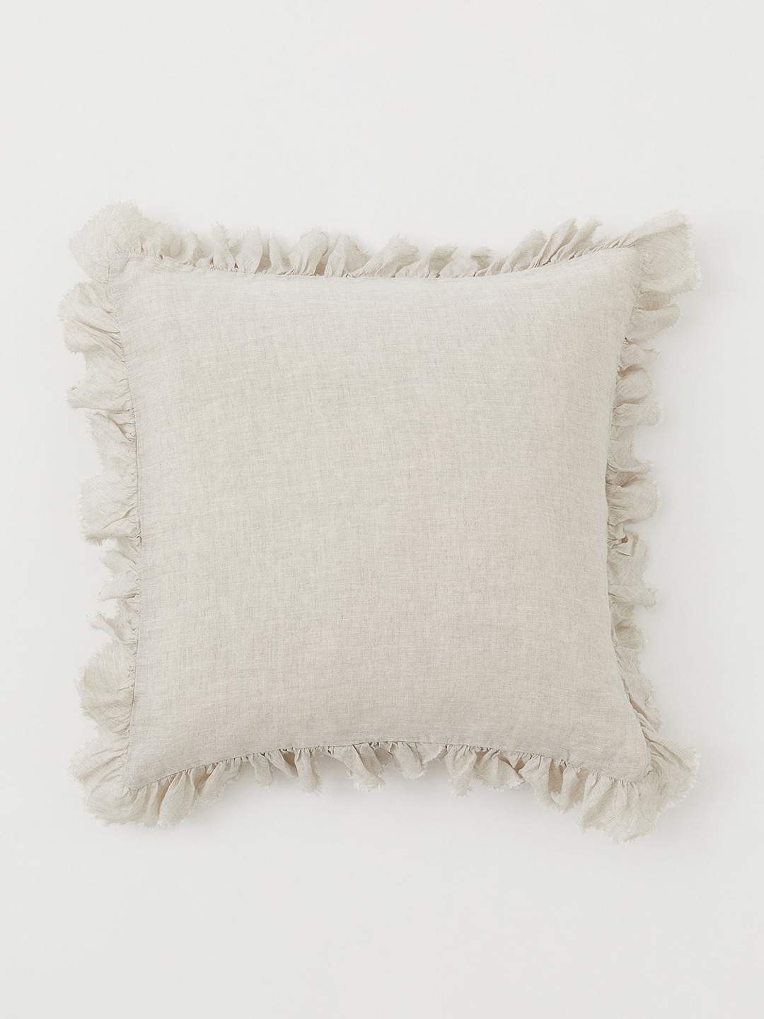 H&M Beige Solid Linen Cushion Cover