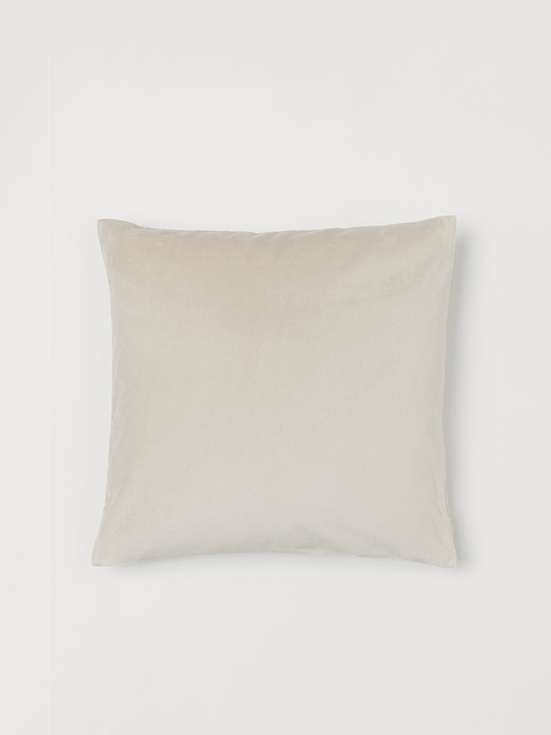 H&M Beige Solid Square Velvet Cushion Cover