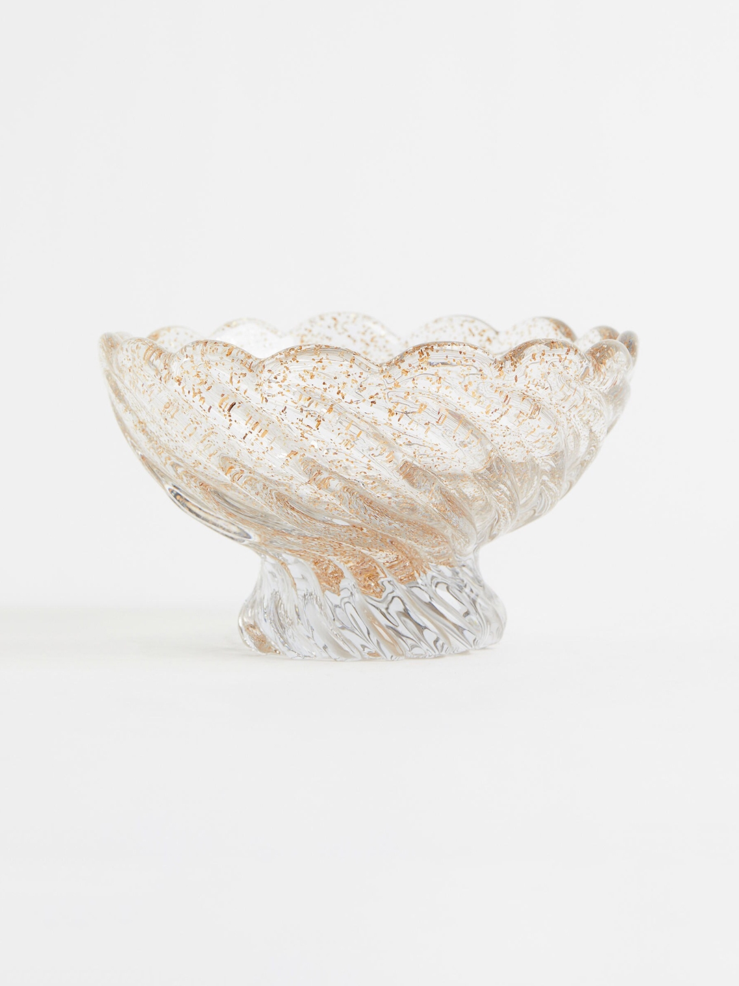 H&M Gold & Transparent Decorative Glitter-Infused Bowl