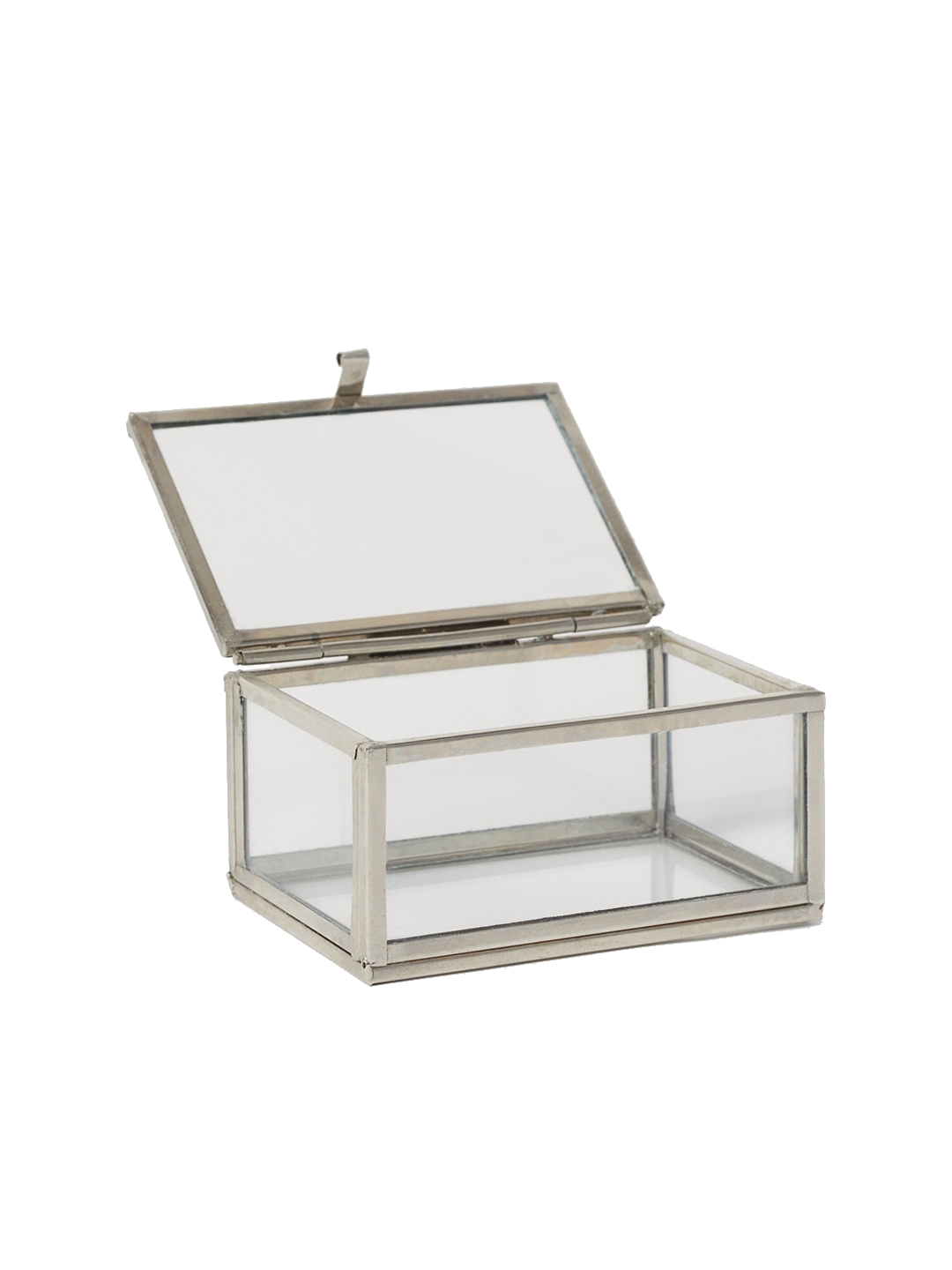 H&M Silver-Toned Small Clear Glass Box