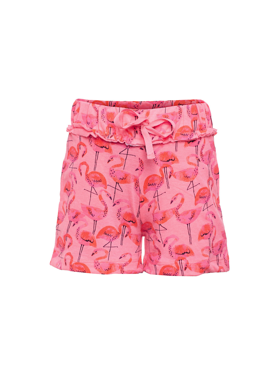 Sera Girls Pink Flamingo Print Regular Shorts