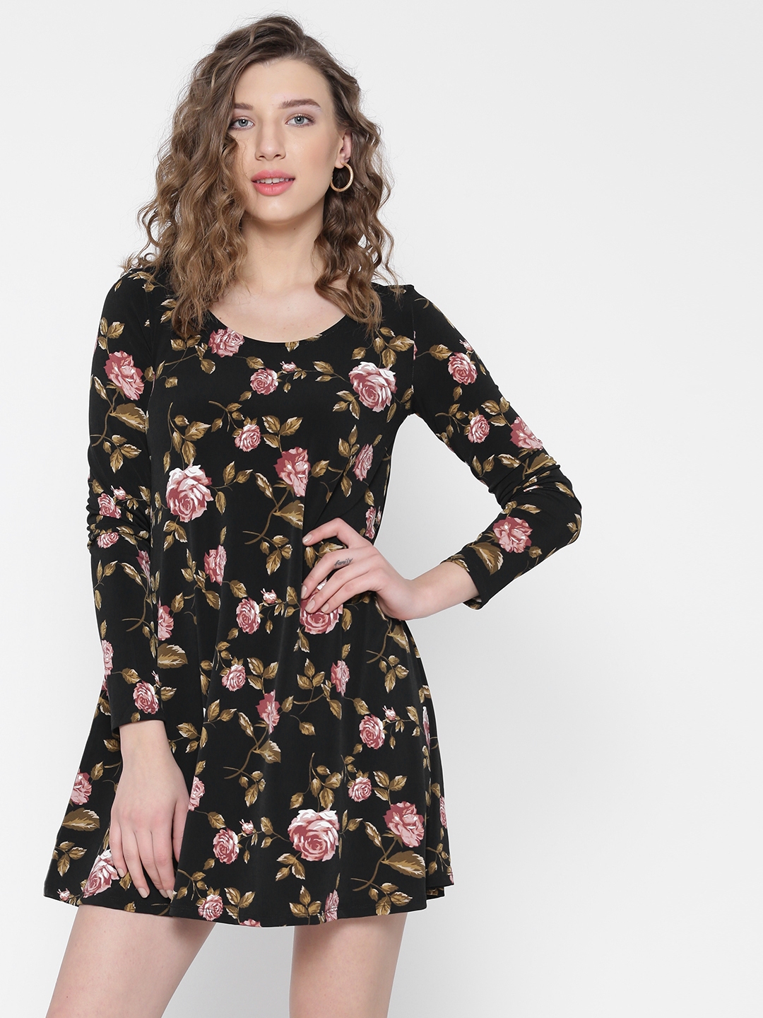 Forever 21 best sale black floral dress