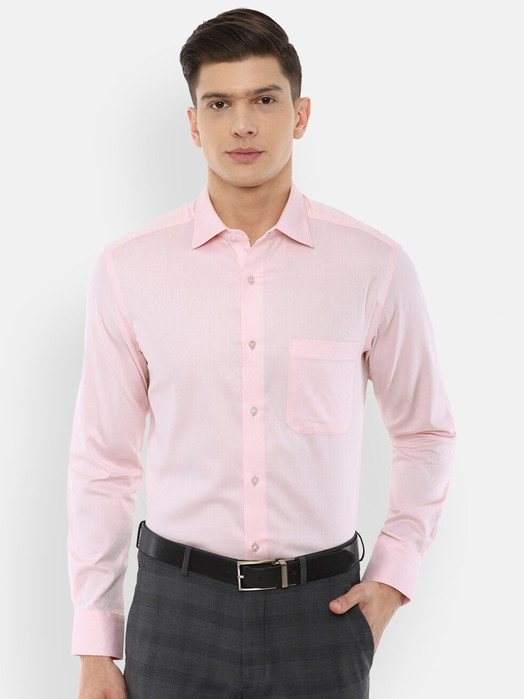 Louis Philippe Gods & Kings Men Pink Formal Shirt