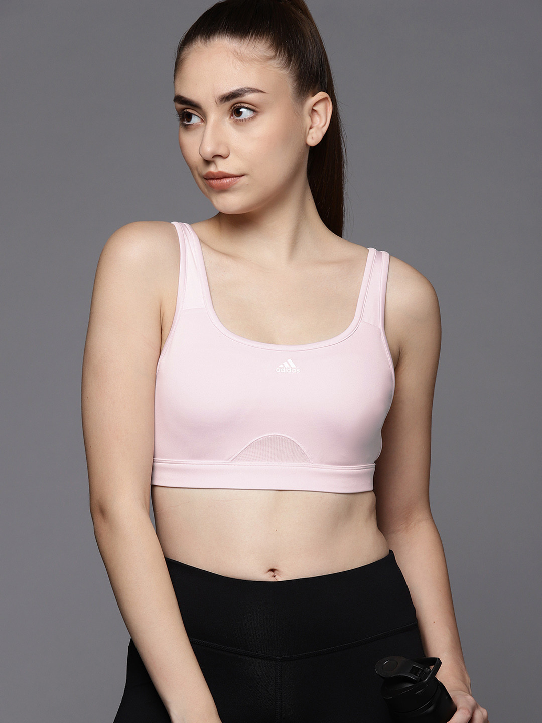 ADIDAS Pink Bra Training High-Support Solid Sports Bra