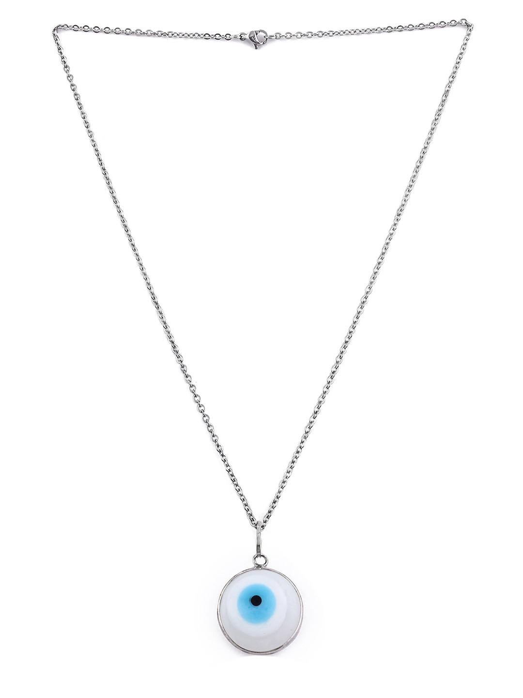 EL REGALO Silver-Toned Brass Evil Eye Necklace