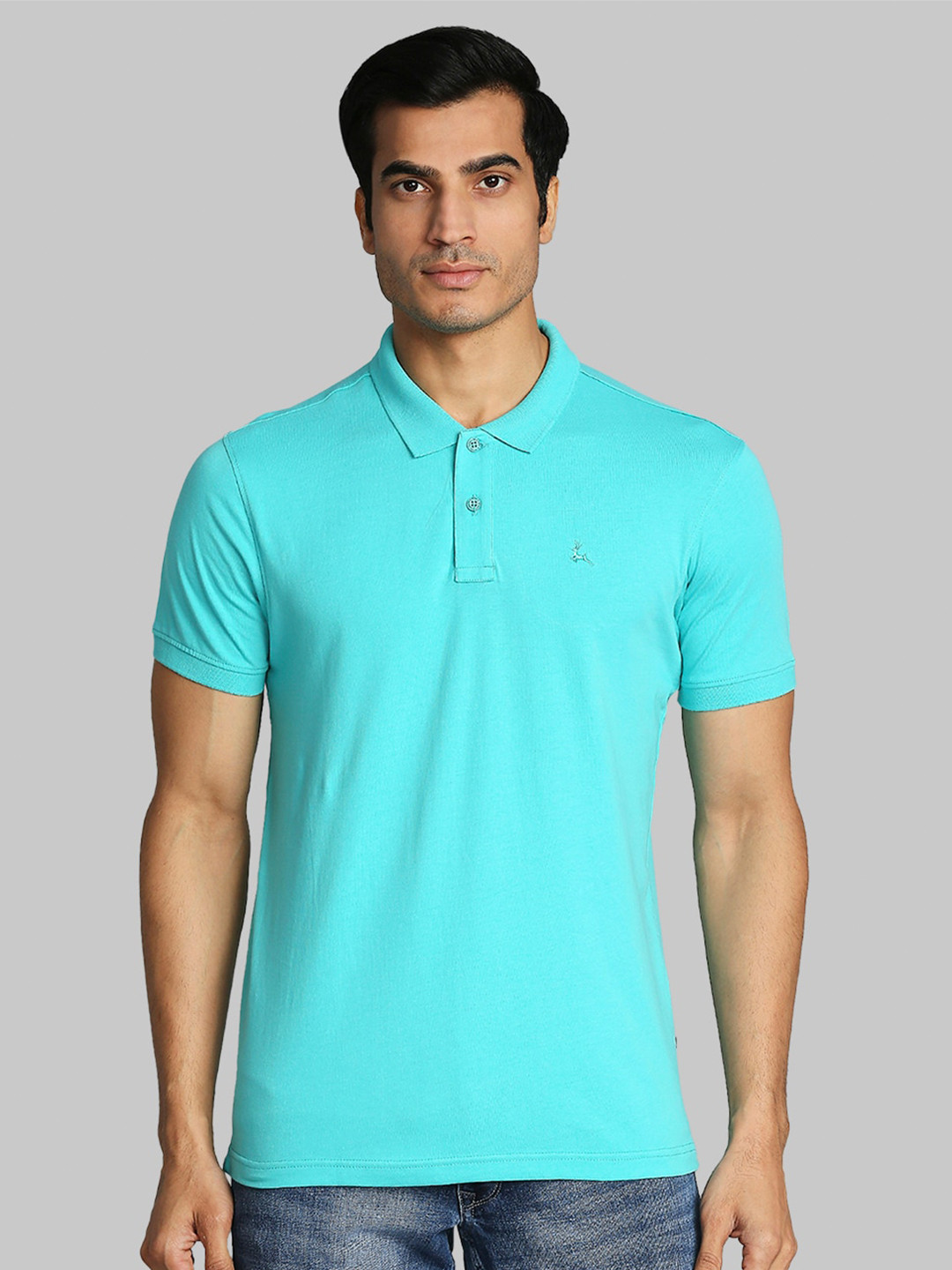 Parx Men Green Mandarin Collar T-shirt